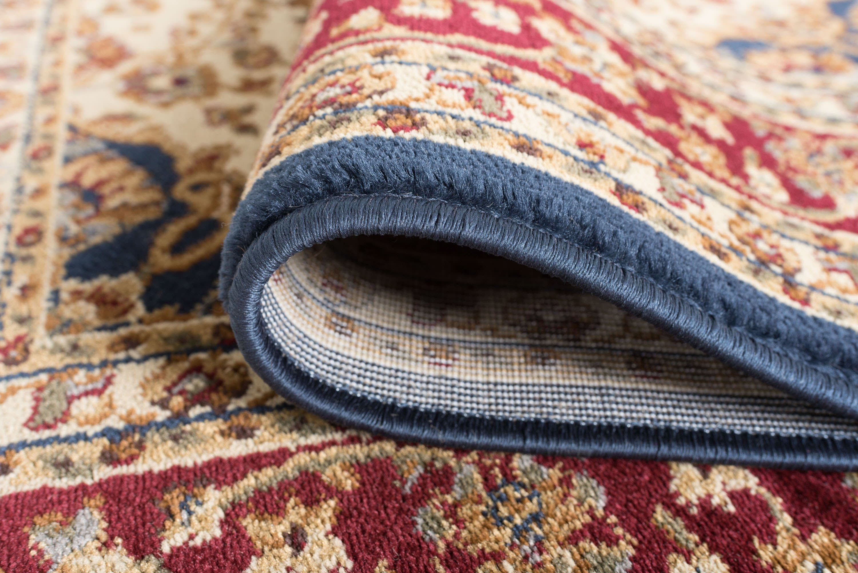 Tayse Sensation Area Rug 4787 NAVY Traditional Navy Blue Bordered Medallion 2' x 3' Rectangle