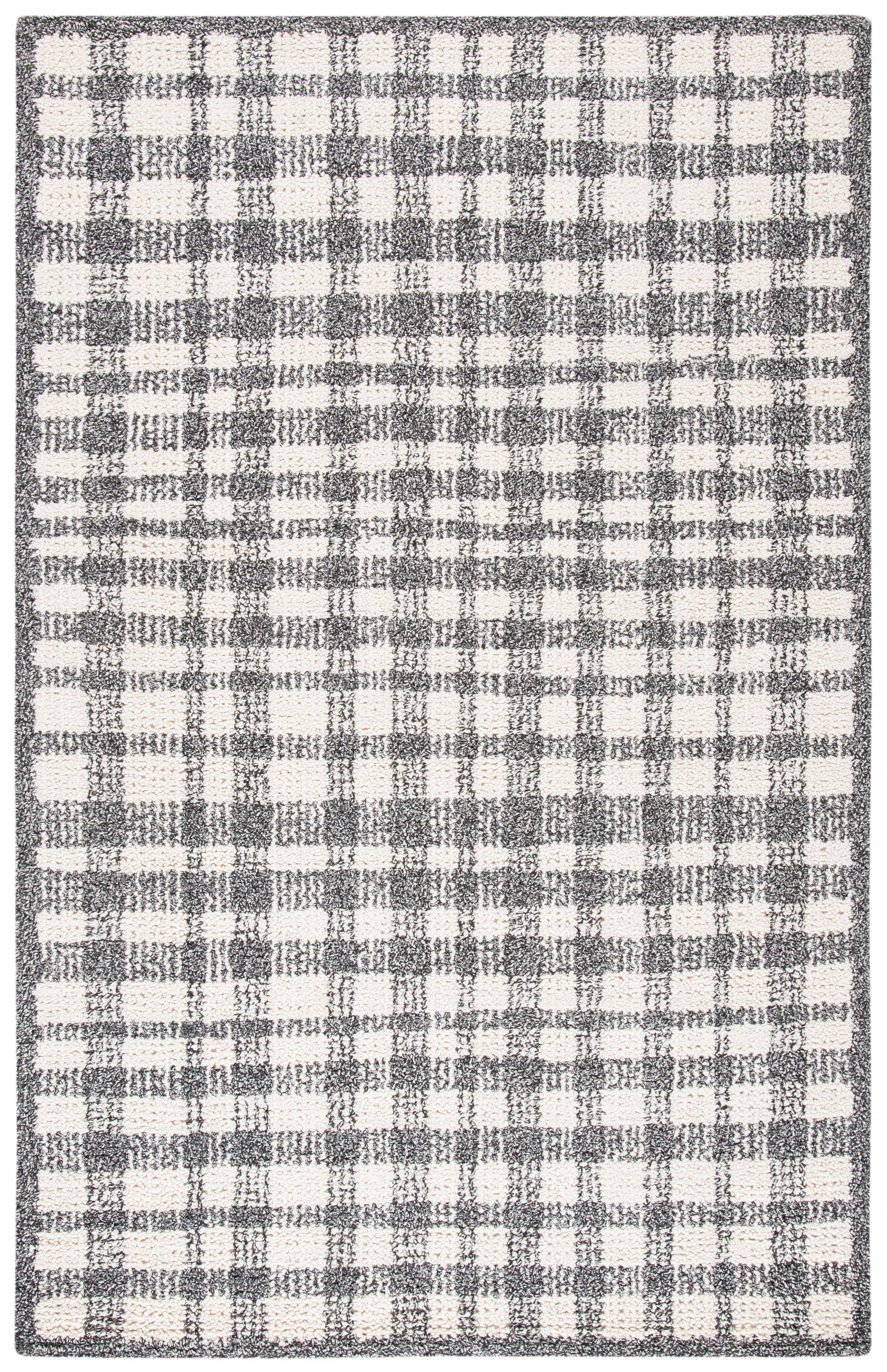 SAFAVIEH Abstract Aleta Trellis Area Rug, Ivory/Black, 4' x 6'