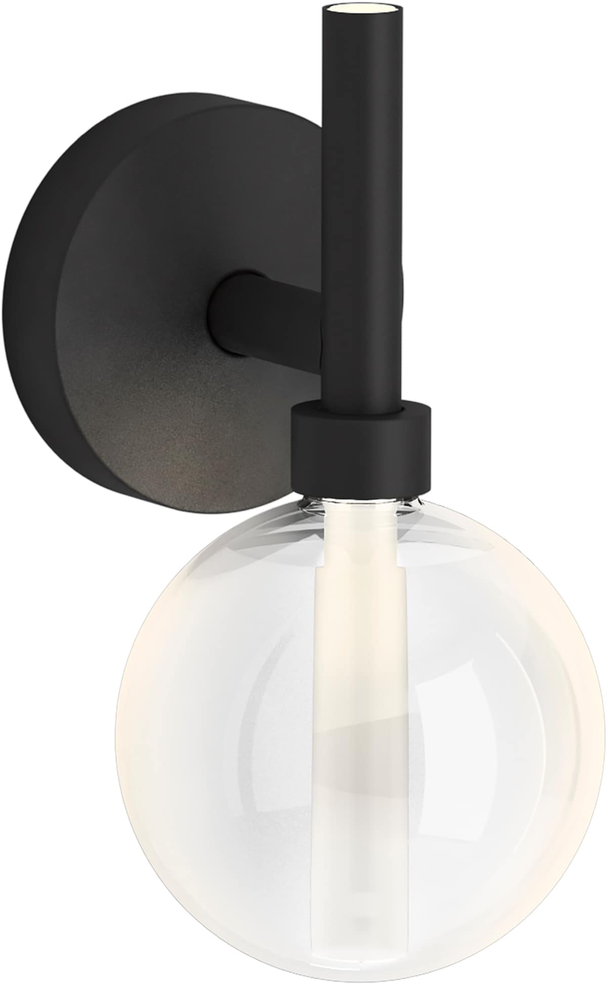 Matte Black Glass Shade Dimmable LED Sconce