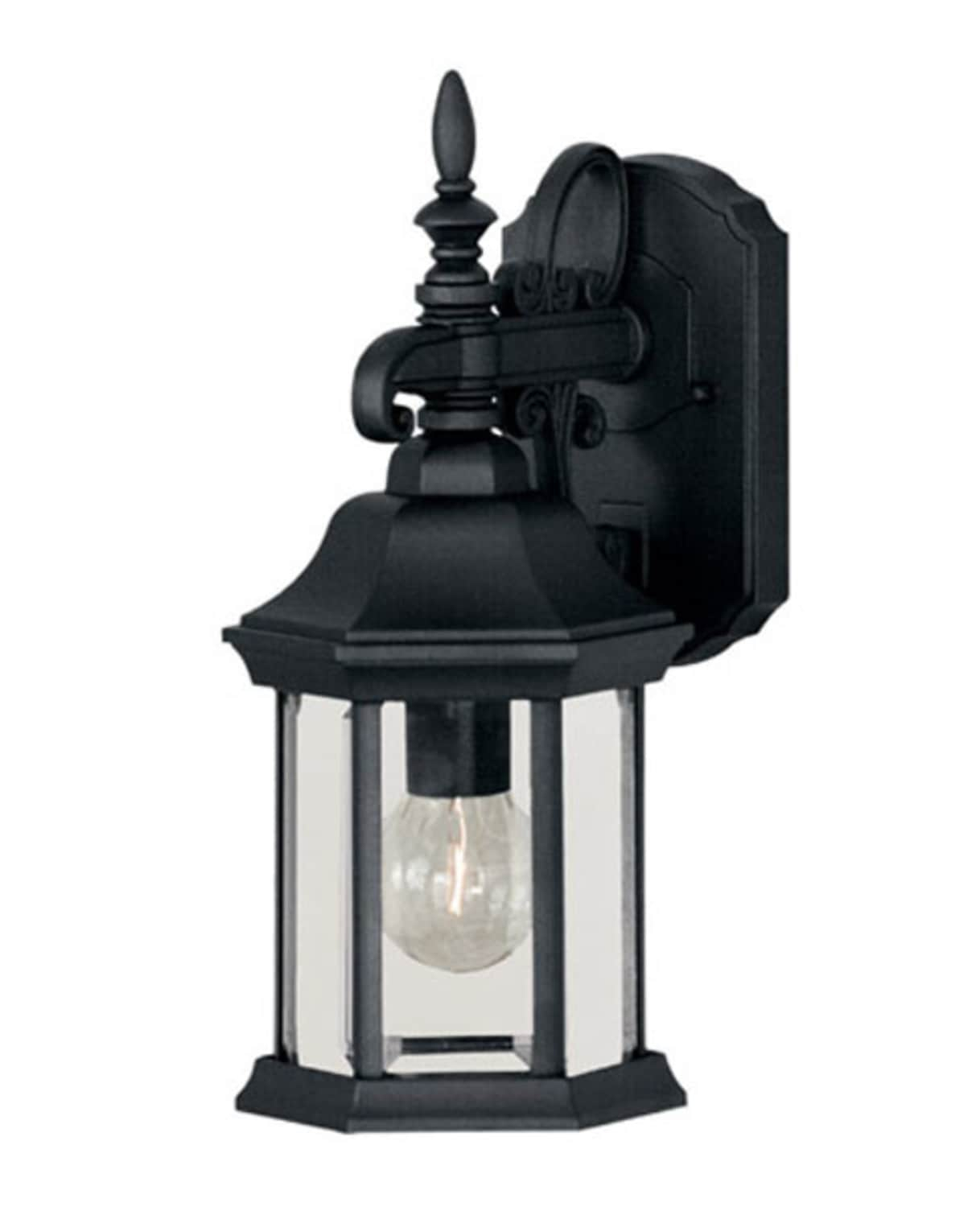 Trade Winds Declan 1-Light Outdoor Wall Lantern in Black