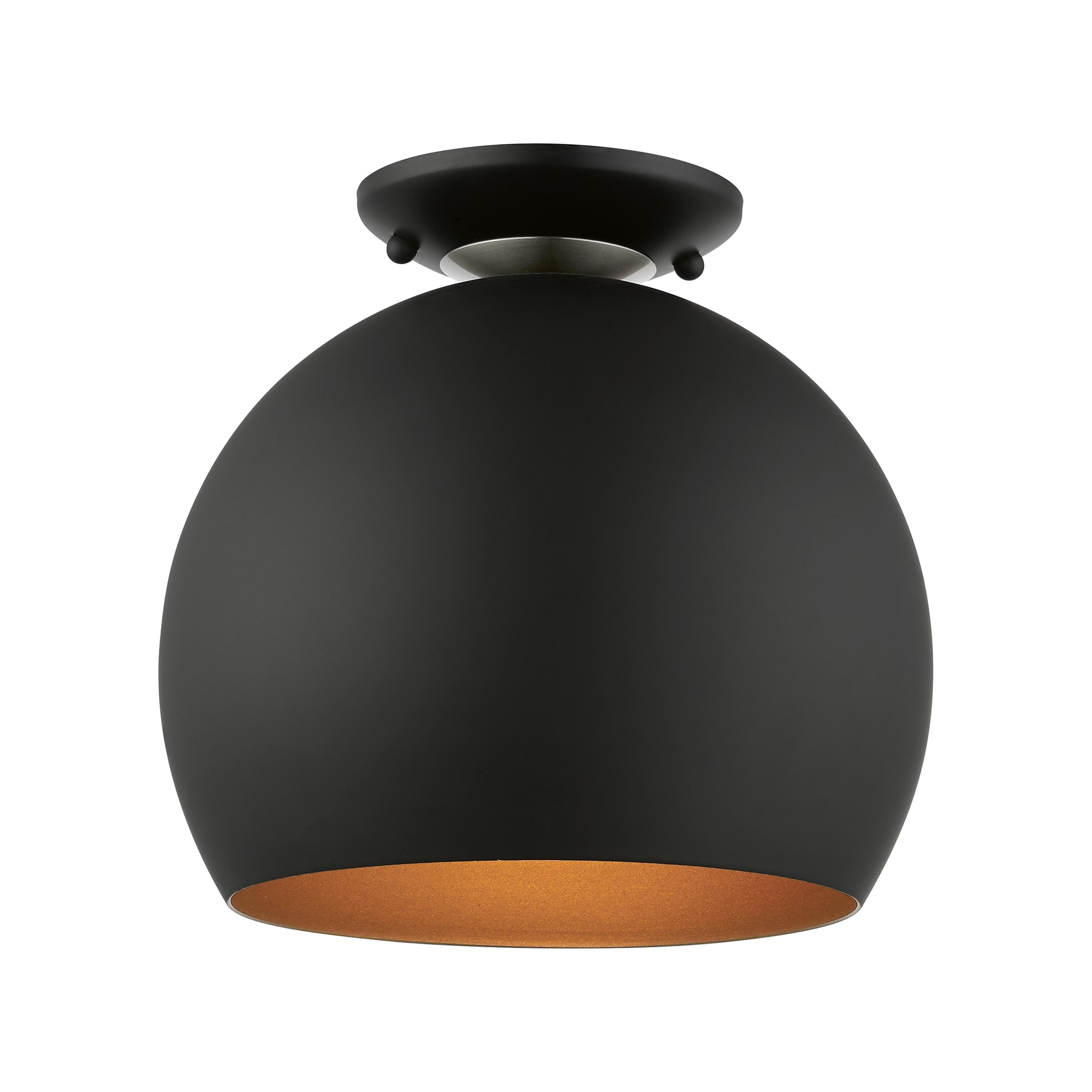 Livex Lighting Piedmont 1 - Light Semi-Flush Mount in  Black/Brushed Nickel