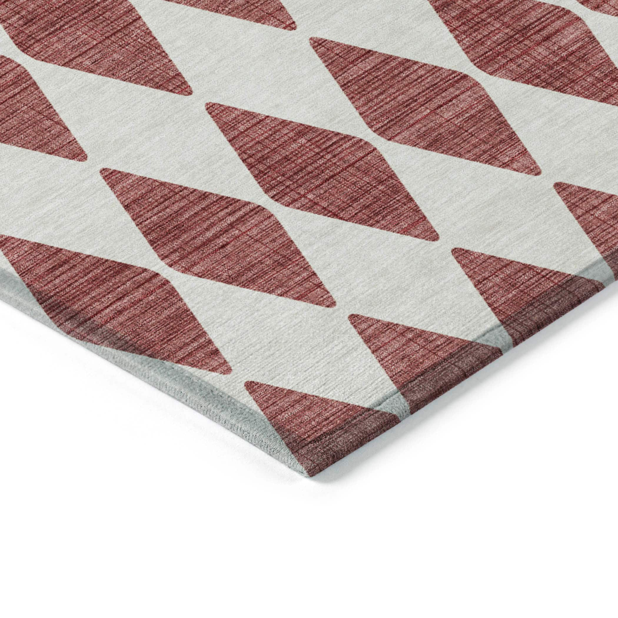 Addison Rugs Chantille ACN578 Burgundy 1'8" x 2'6" Indoor Outdoor Area Rug, Easy Clean, Machine Washable, Non Shedding, Bedroom, Living Room, Dining Room, Kitchen, Patio Rug