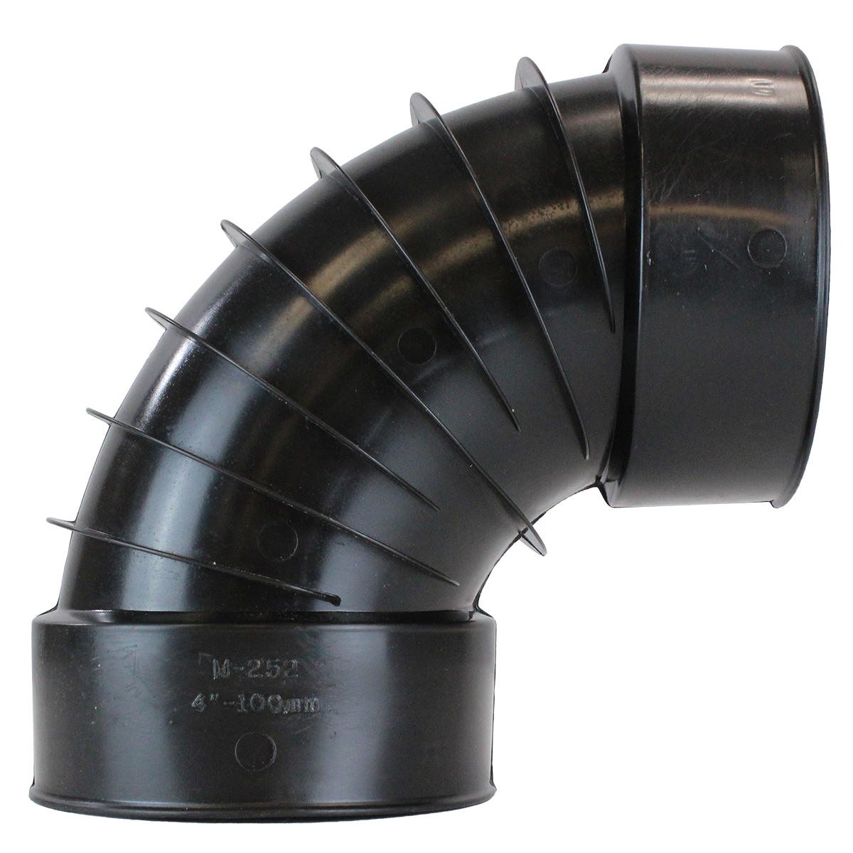 Black HDPE 3-inch 90 Degree Corrugated Elbow Fitting