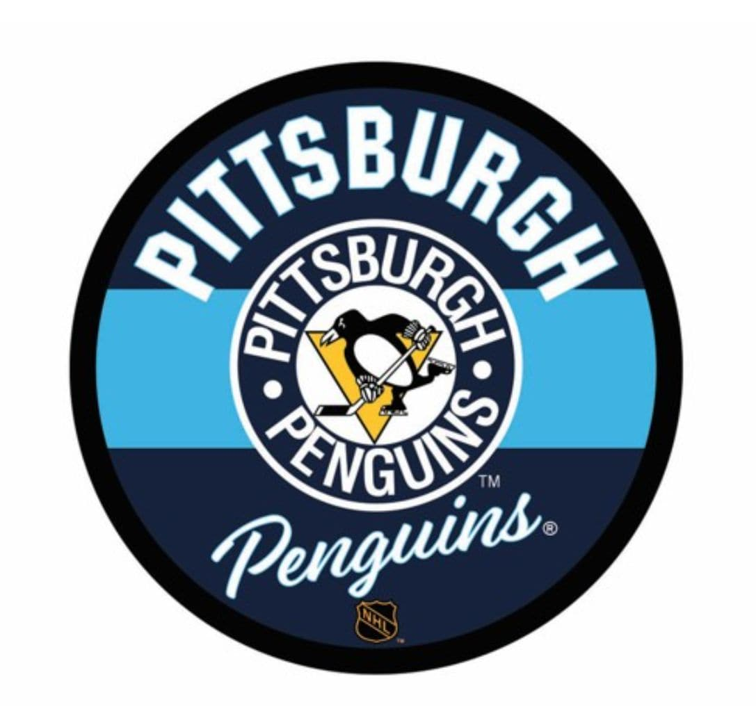 Pittsburgh Penguins Round Blue and Black Acrylic LED Wall Decor