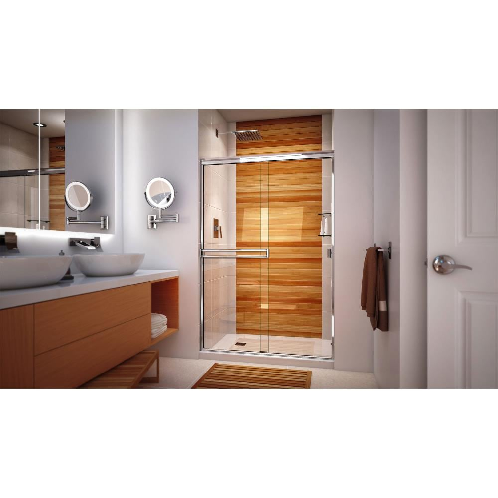 51" x 67" Polished Chrome and Clear Glass Bypass Shower Door