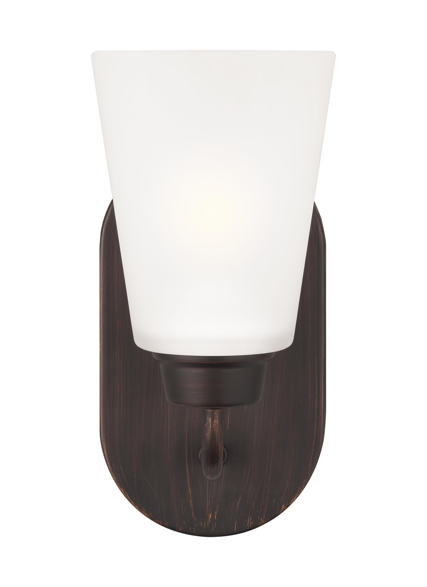 Bronze Kerrville Energy Star Wall Sconce with Satin Etched Glass Shade