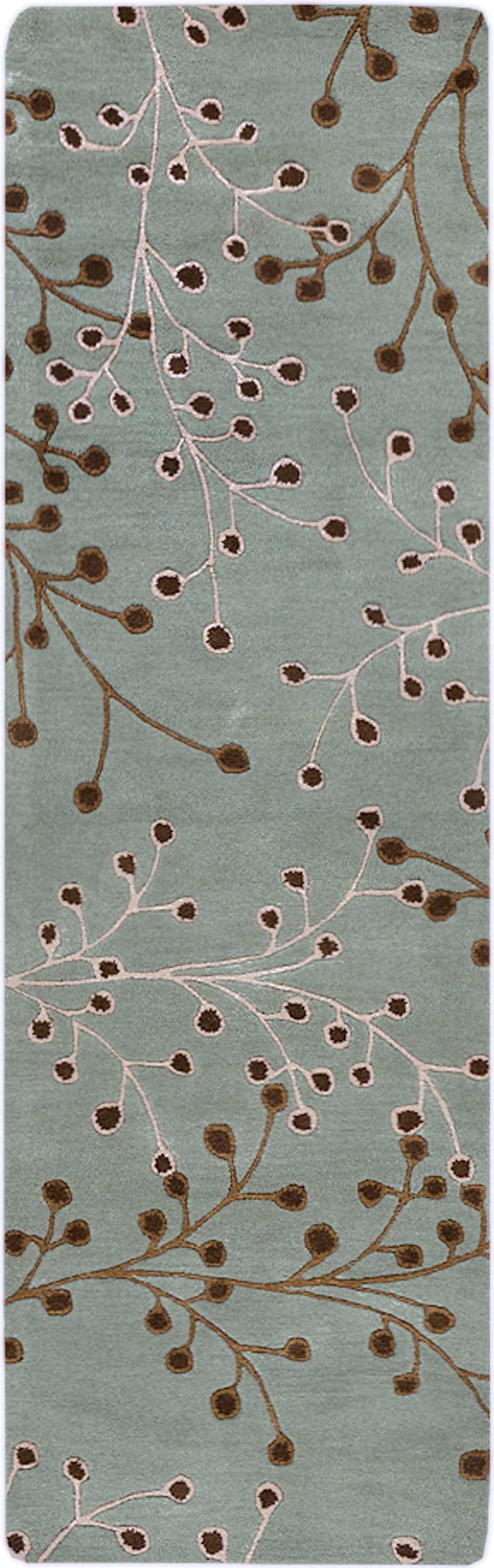 Handmade Oceanic Blues Wool Runner Rug 2'6" x 8'