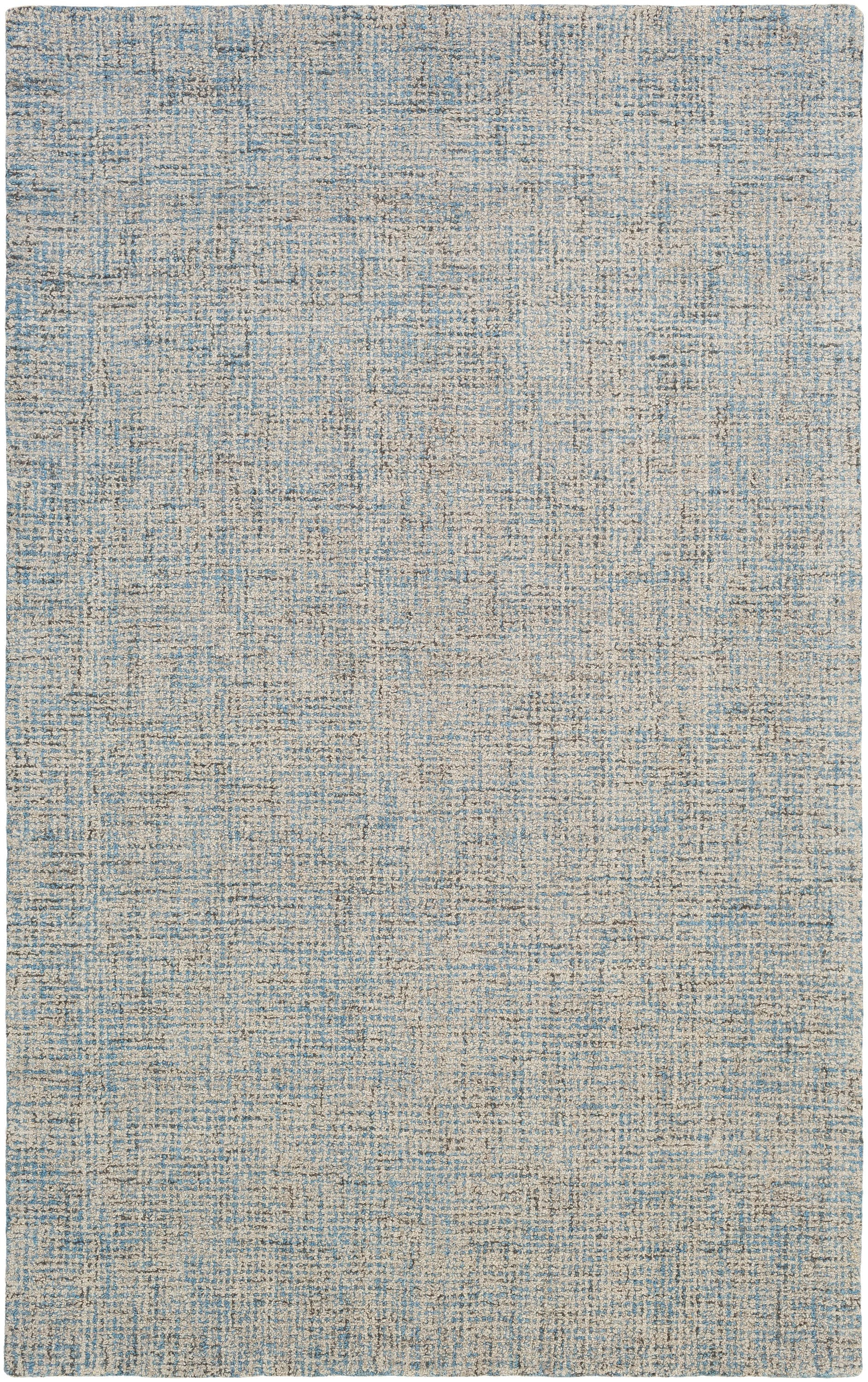 Hand-Tufted Reversible Light Blue Wool 5' x 7' Area Rug