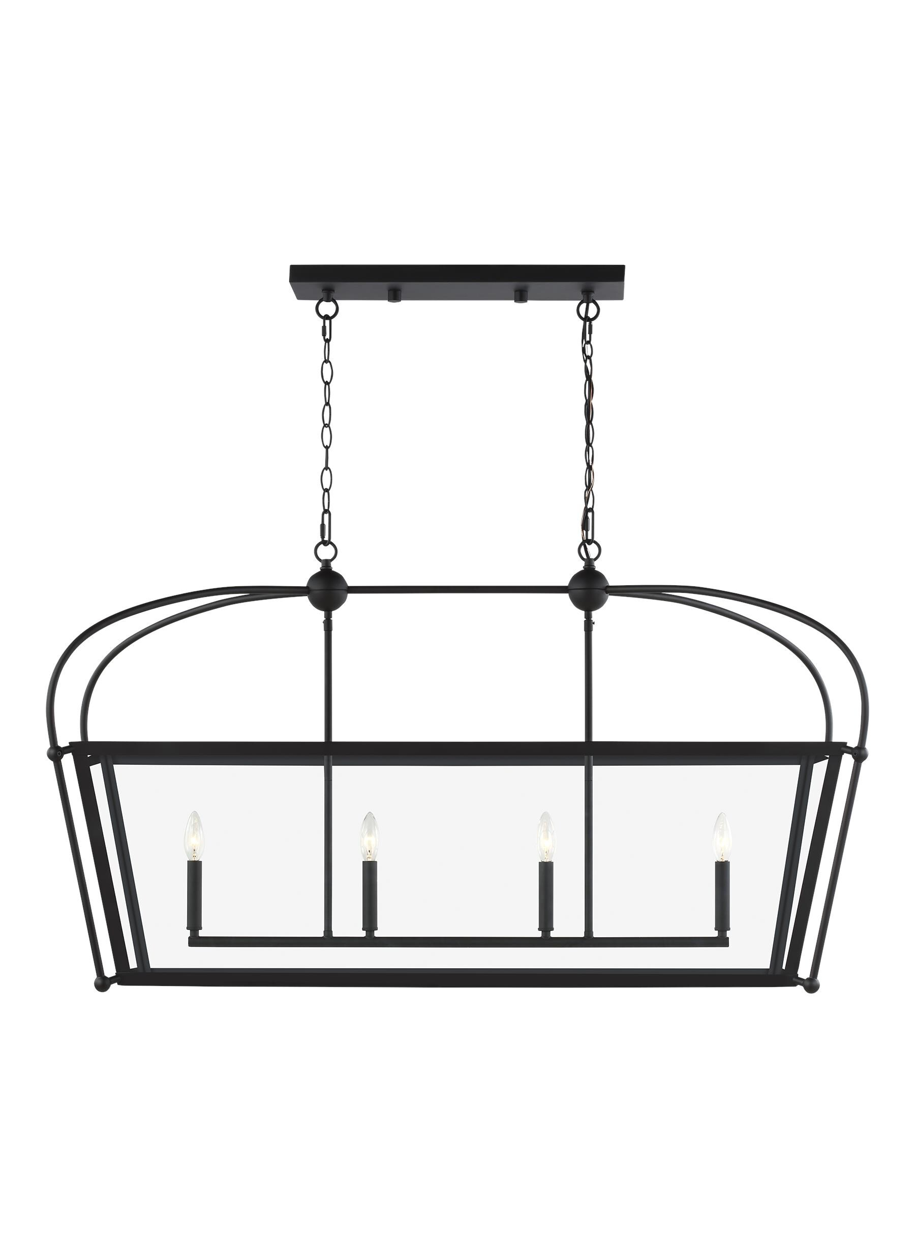 Charleston Midnight Black Glass 7-Light Linear Pendant