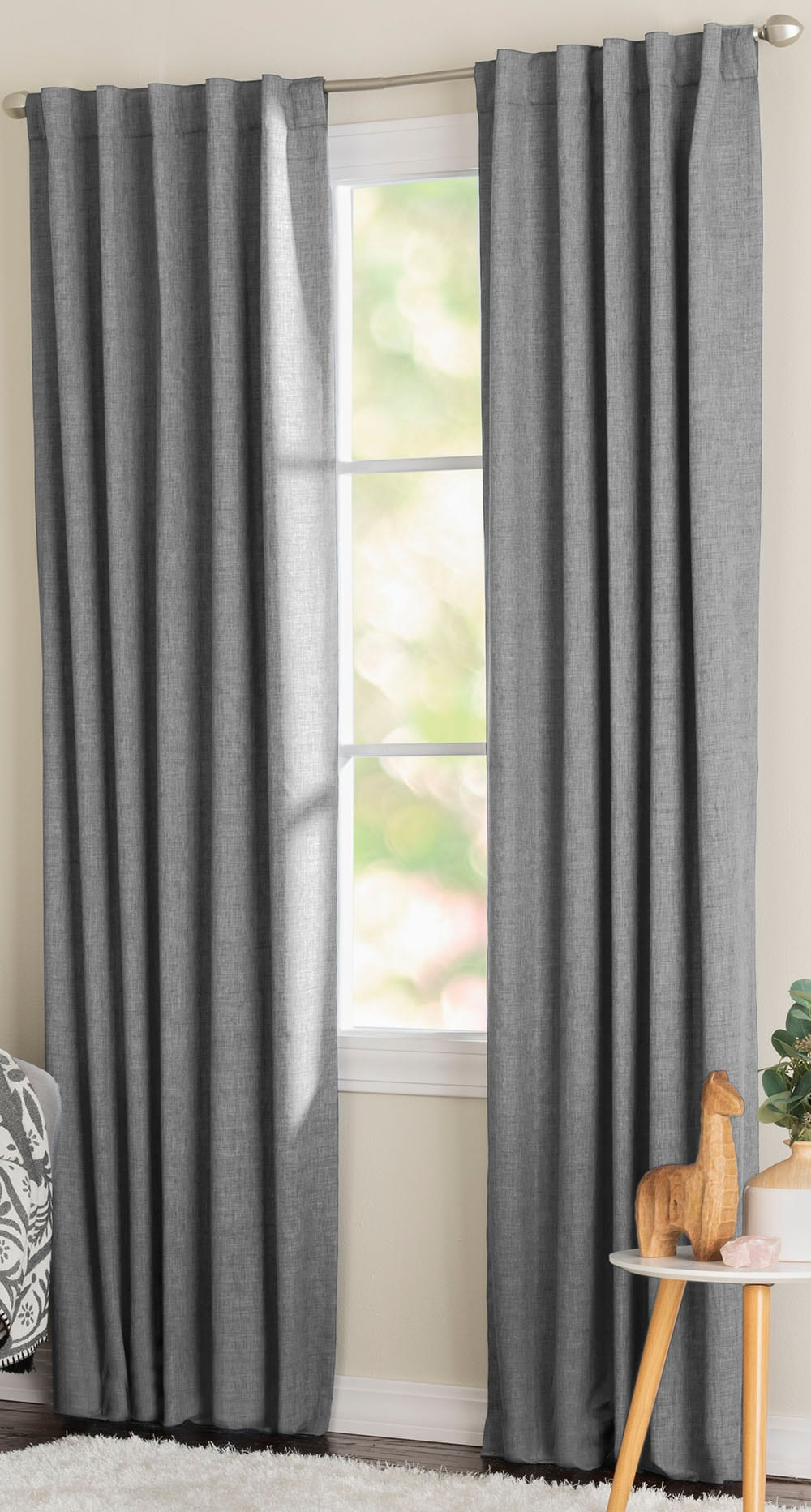 Curtainworks Lenox Grommet Curtain 84", Gray, Adult