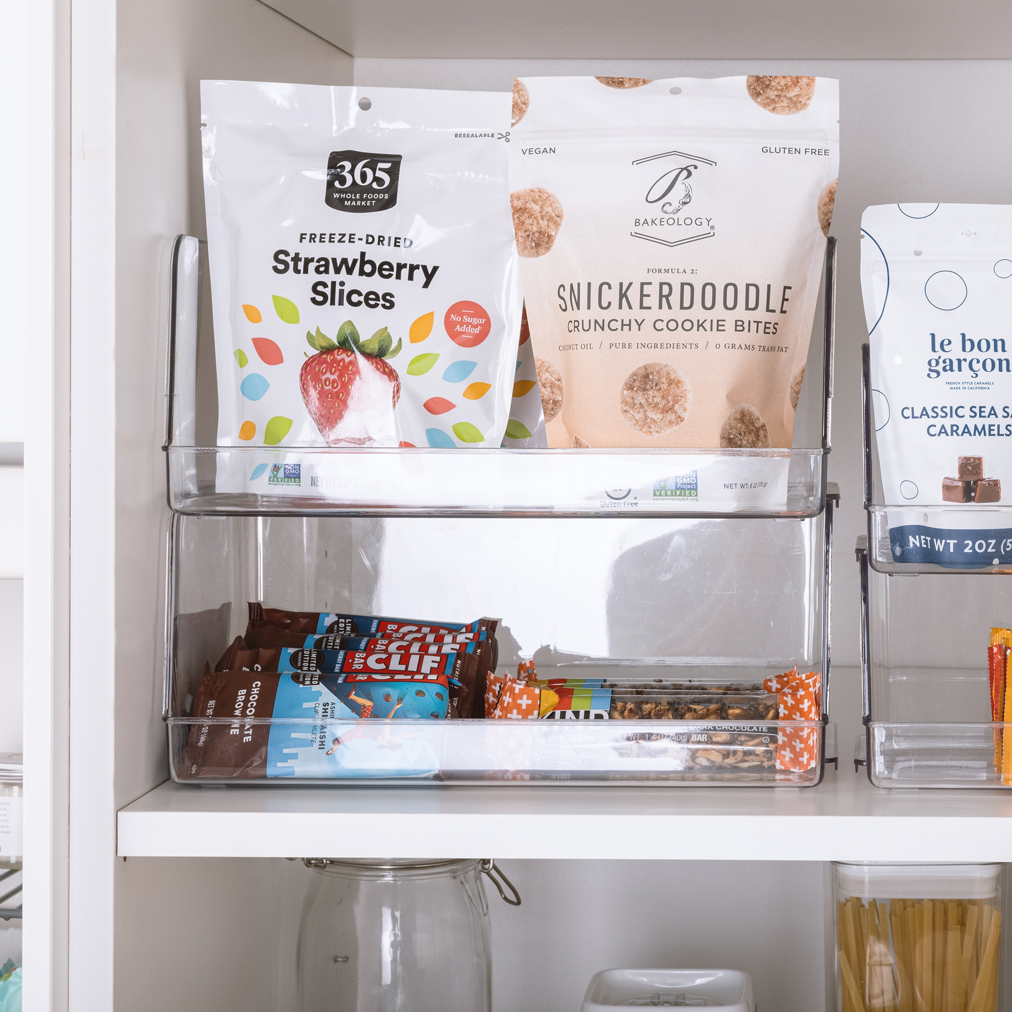 Stackable Household Bin - Set of 4- 7 x 12.5 Inch - Clear