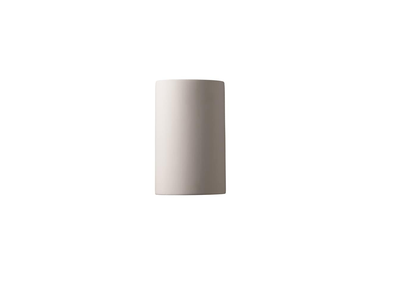 Sleek White Ceramic Cylinder Outdoor Wall Sconce, 9.5" Height