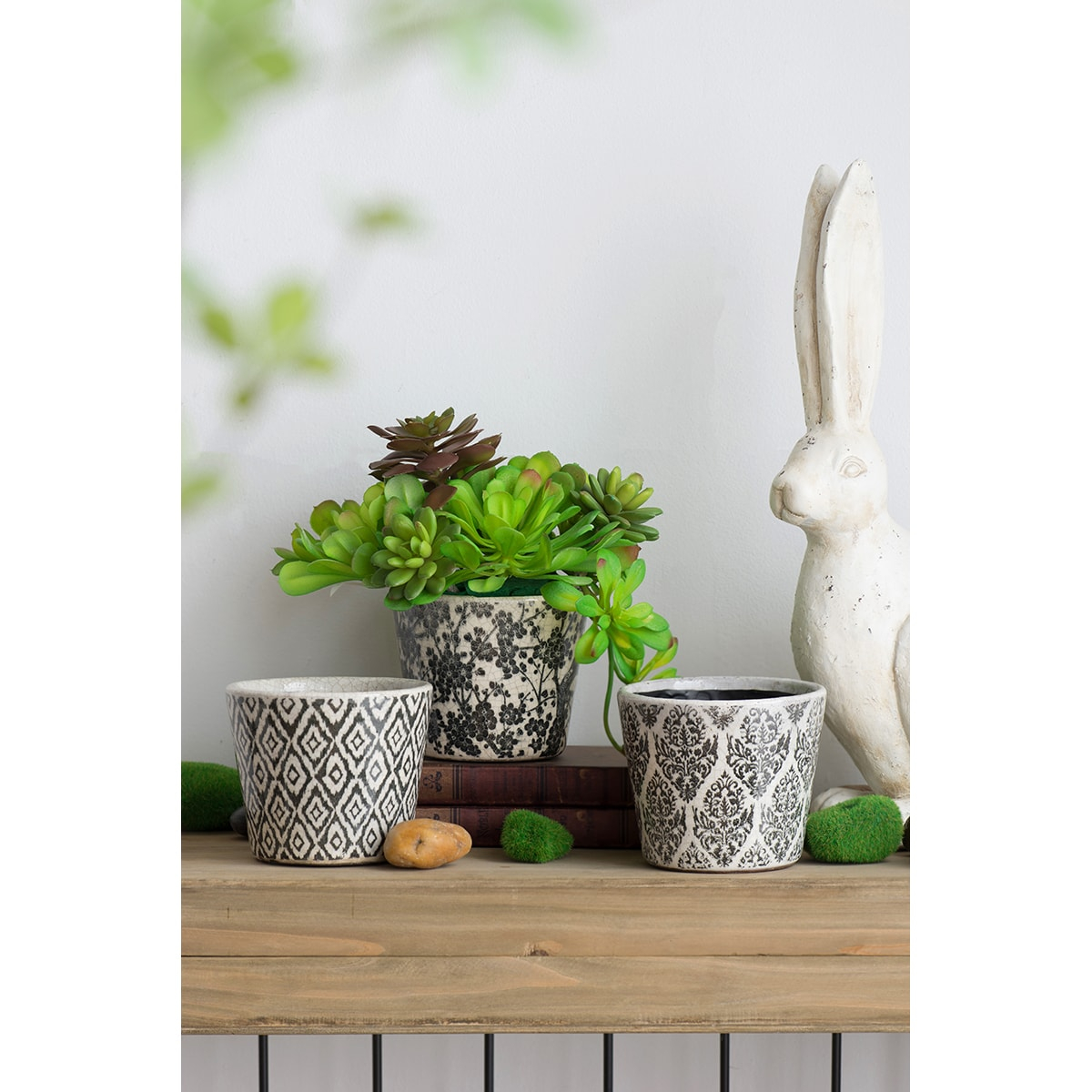 A and B Home A&B Home Blue 5-inch Naturespire Cracked Patina Planters (Set of 3)