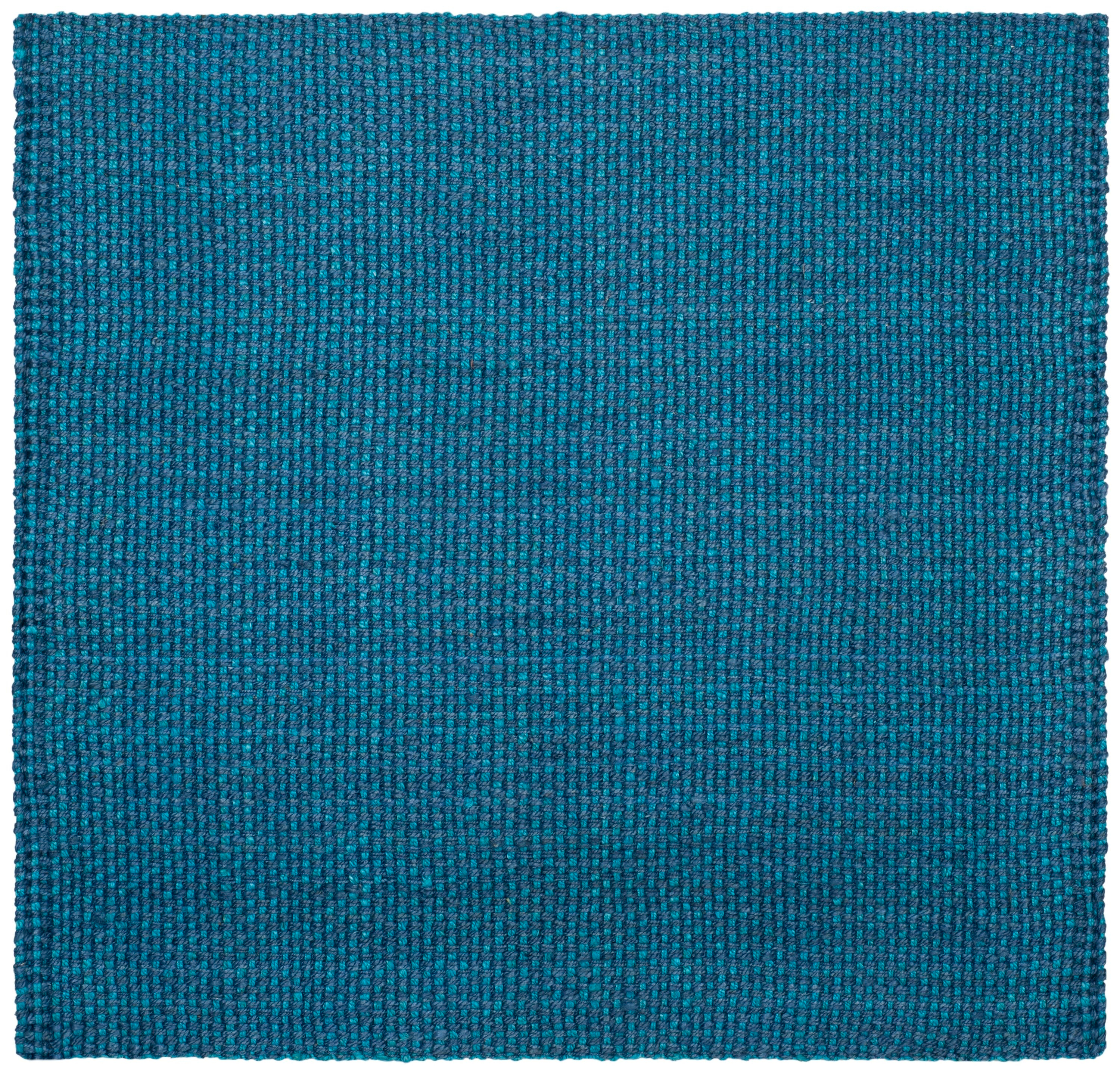 SAFAVIEH Natural Fiber Geraldine Geometric Jute Area Rug, Blue, 6' x 6' Square