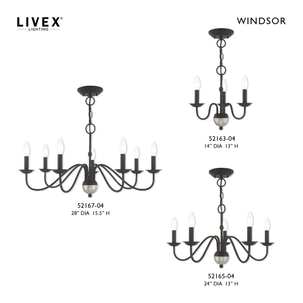 Livex Lighting Windsor 3 - Light Chandelier in  Black