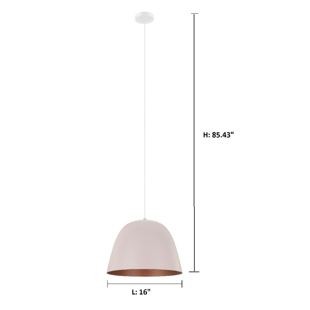Apricot and Copper Medium Dome Pendant Light