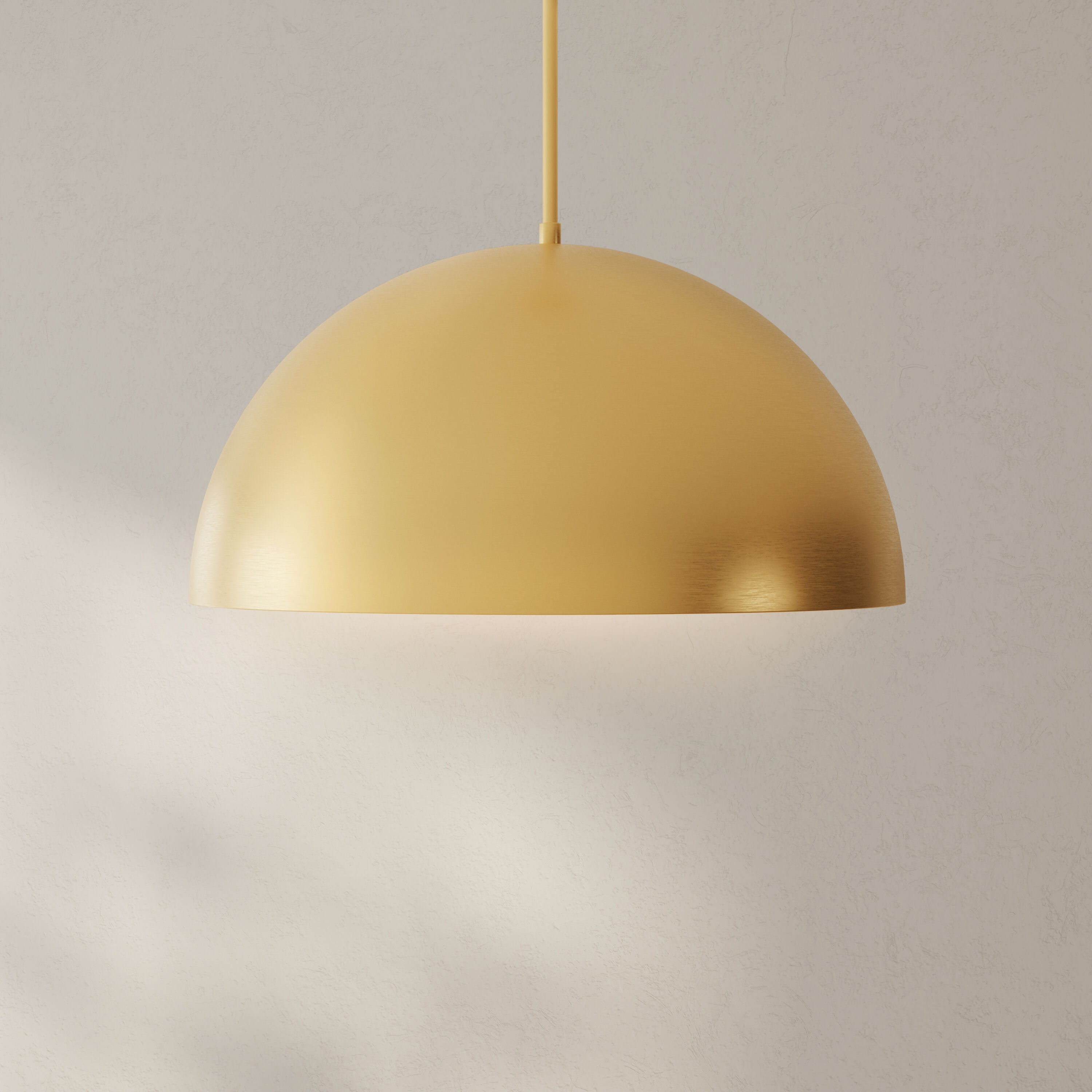 Progress Lighting, Perimeter, 1-Light Pendant, Brushed Gold, Open Shade: Iconic modern design with elegant metal dome.