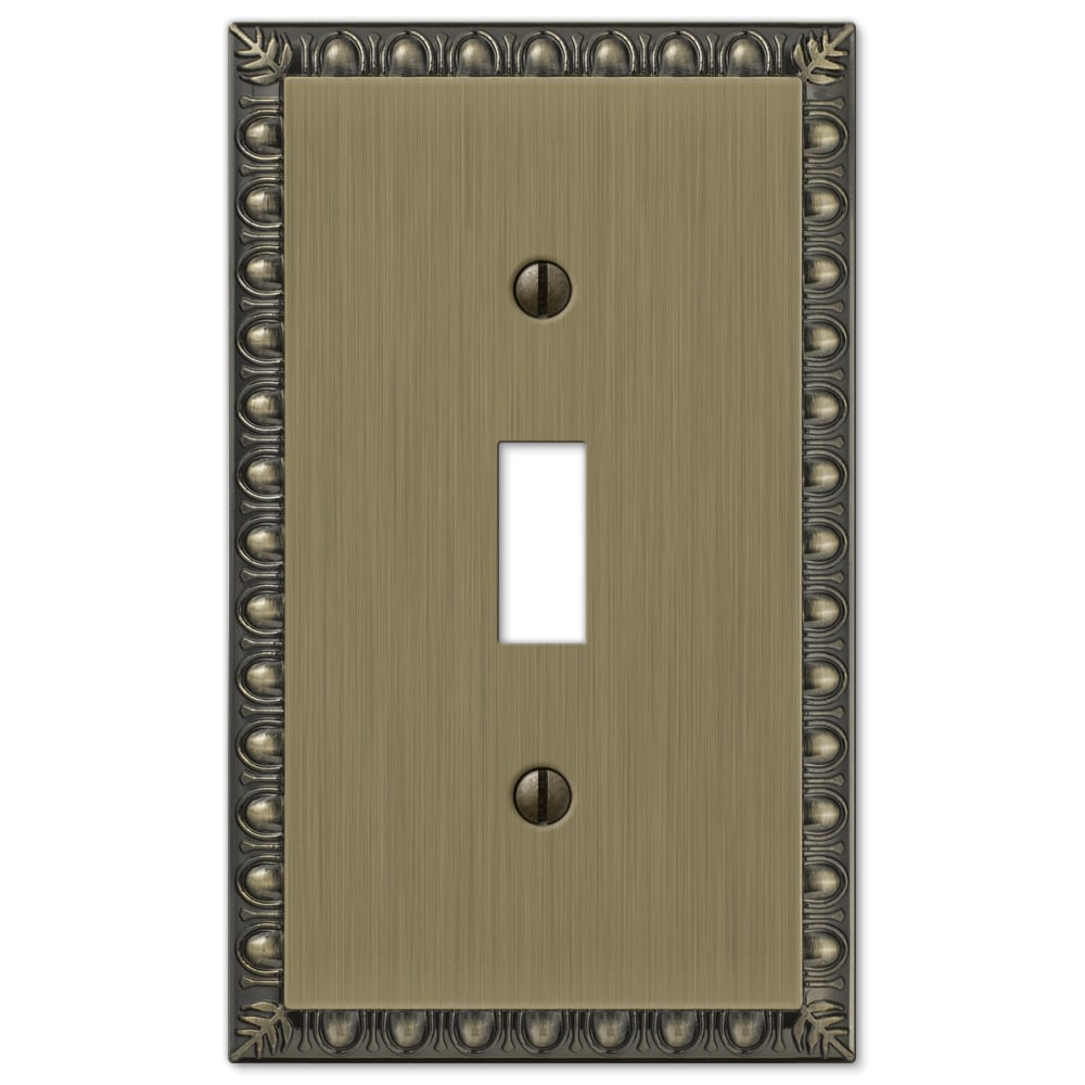 Antiquity 1 Gang Toggle Metal Wall Plate - Brushed Brass