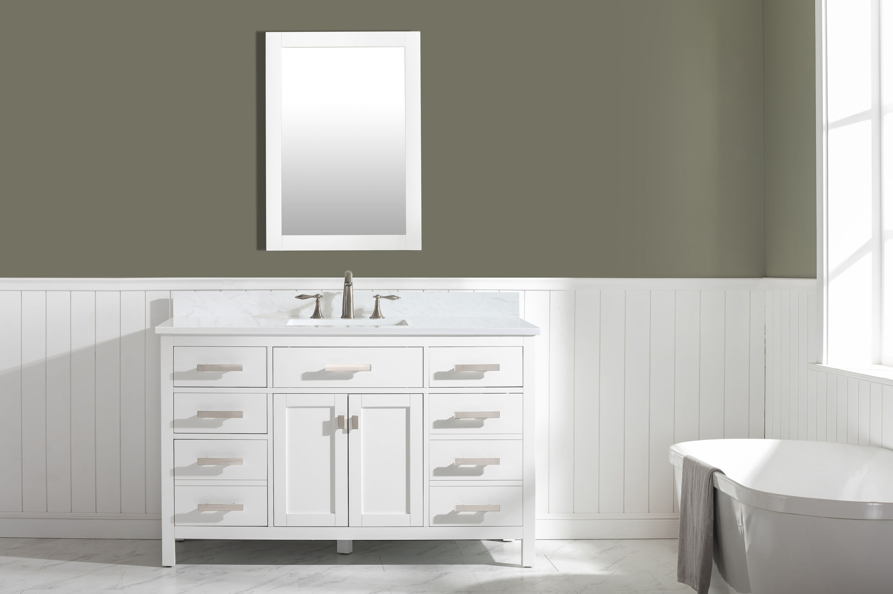 Design Element Valentino 54" Single Sink Vanity in White