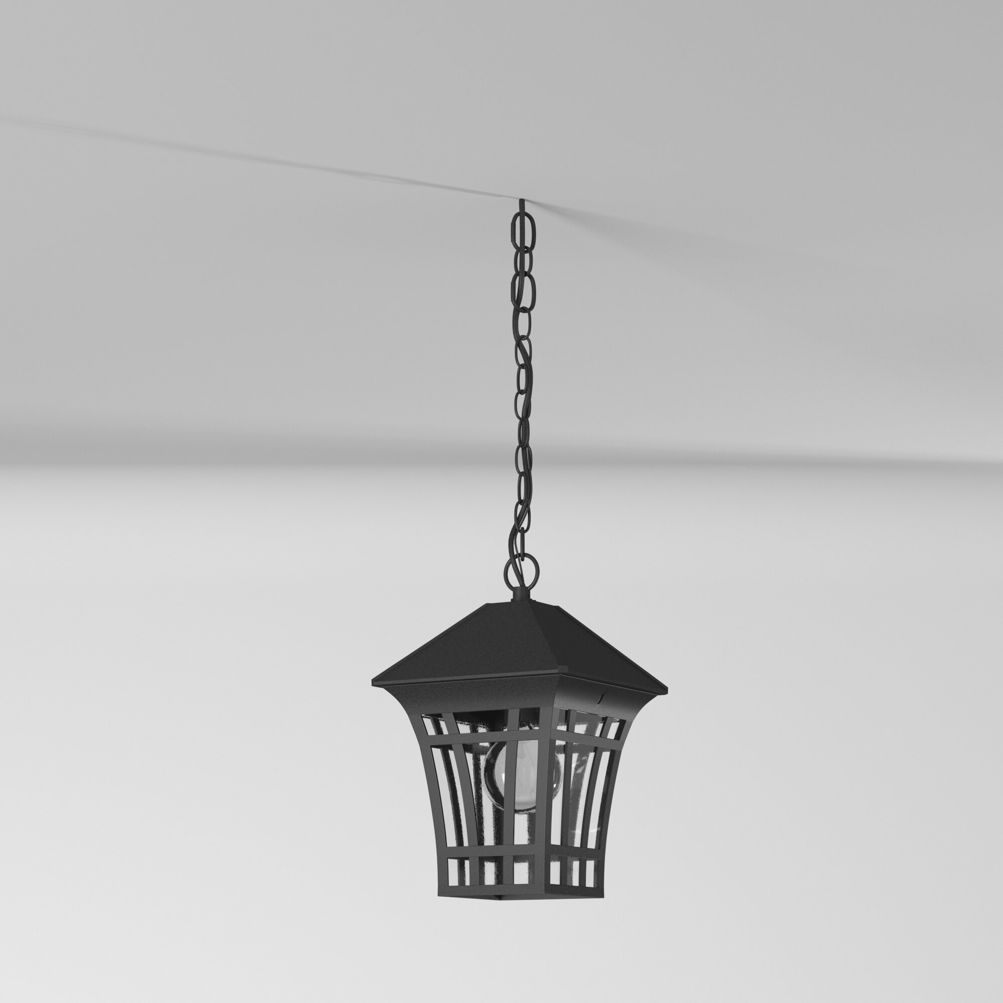 Herrington 1-Light Black Outdoor Hanging Pendant Fixture
