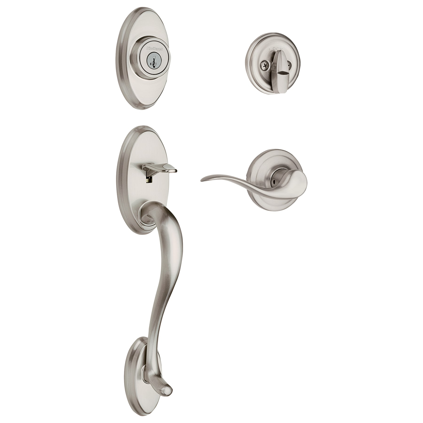 Kwikset 98001-107 Handleset with Deadbolt and Door and Rosette