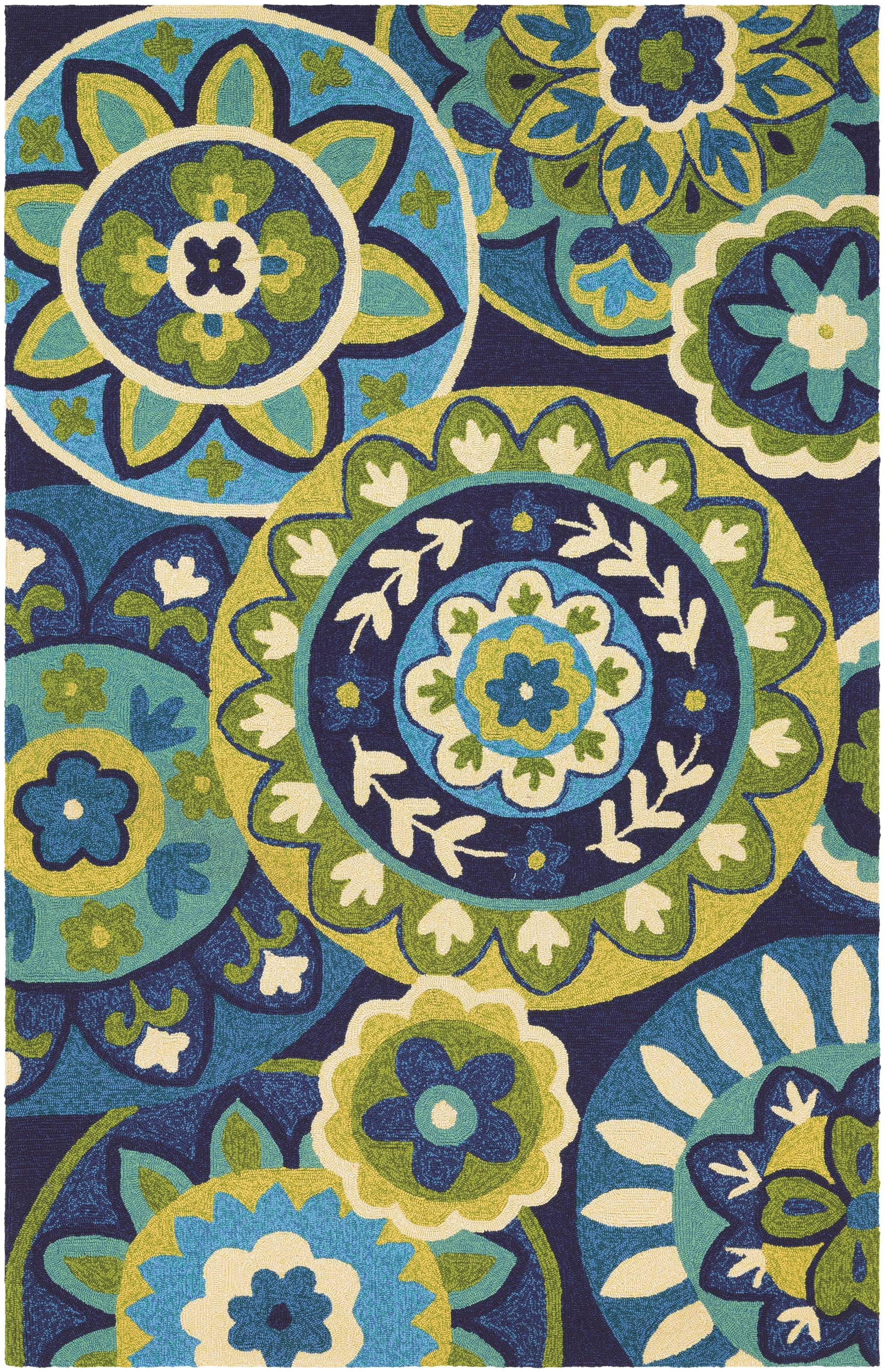 Couristan Covington Rip Tide Ocean-Green Indoor / Outdoor Area Rug, 3'6" x 5'6"
