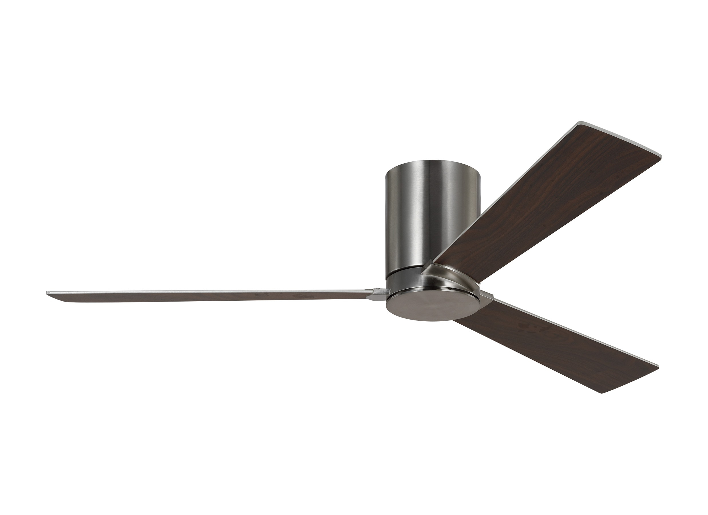 Brushed Steel 52" Ceiling Fan with Reversible Walnut Blades