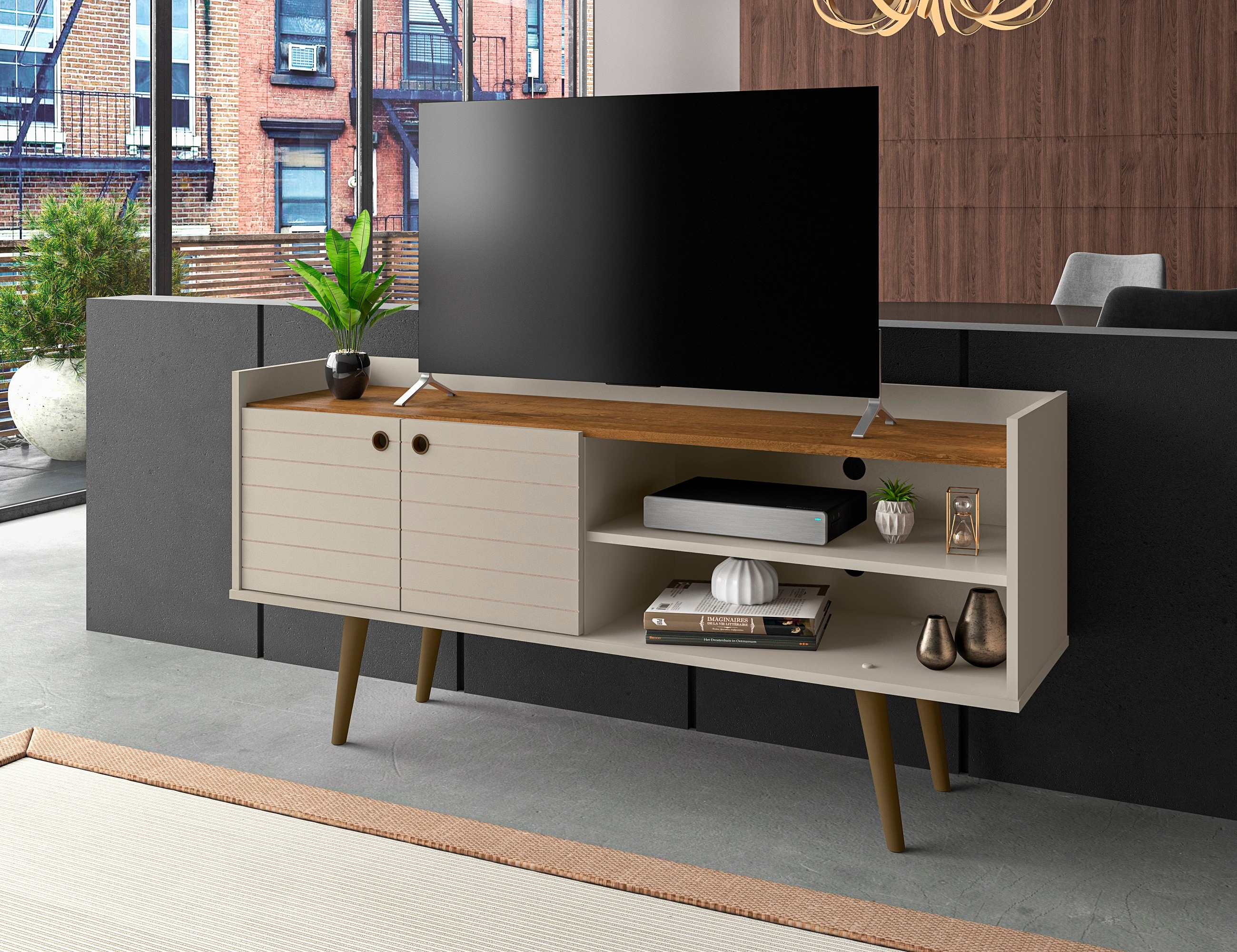 Bogart 53.54" Mid-Century Modern TV Stand  and Nature