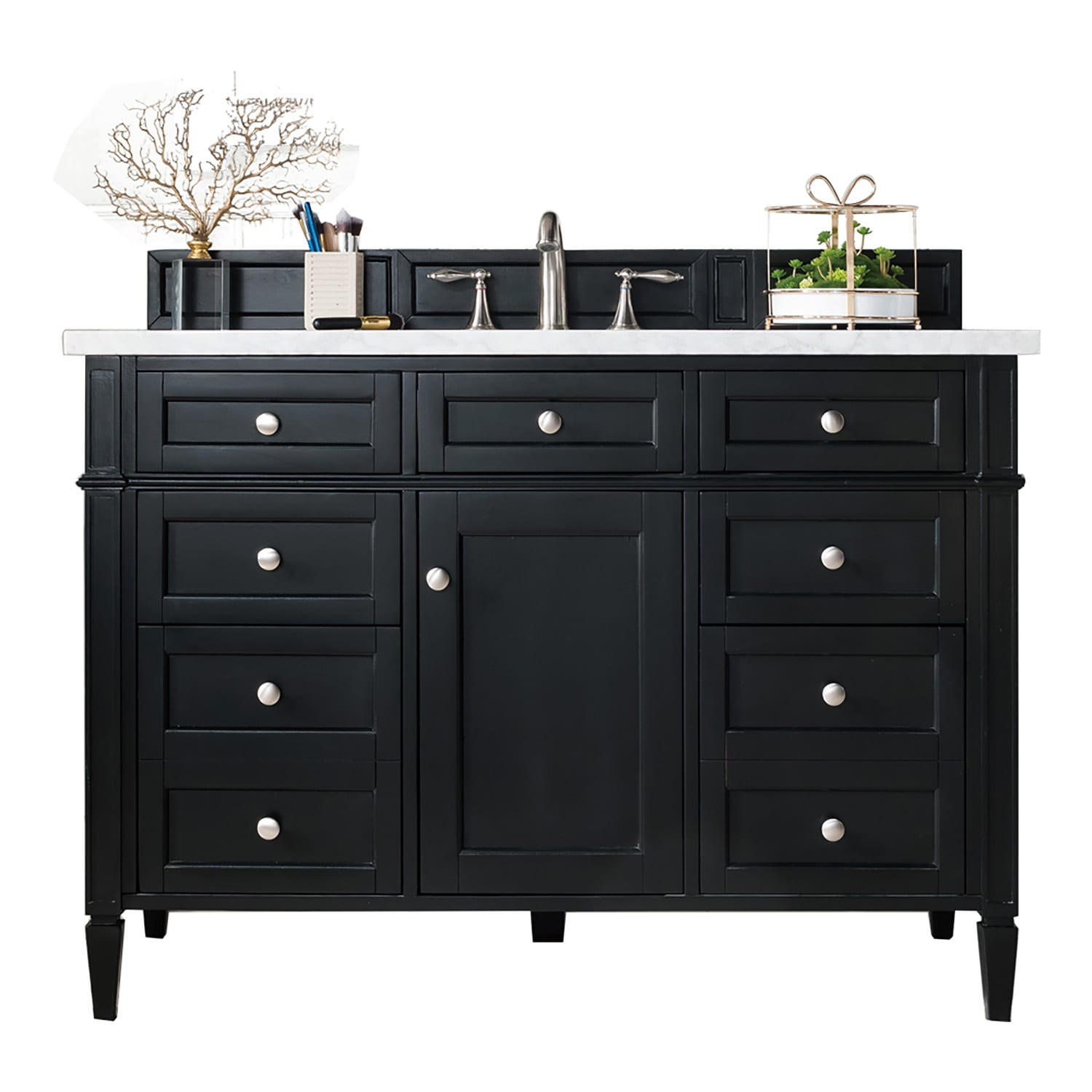 Black 47'' Plywood Single Vanity with Multiple Drawers