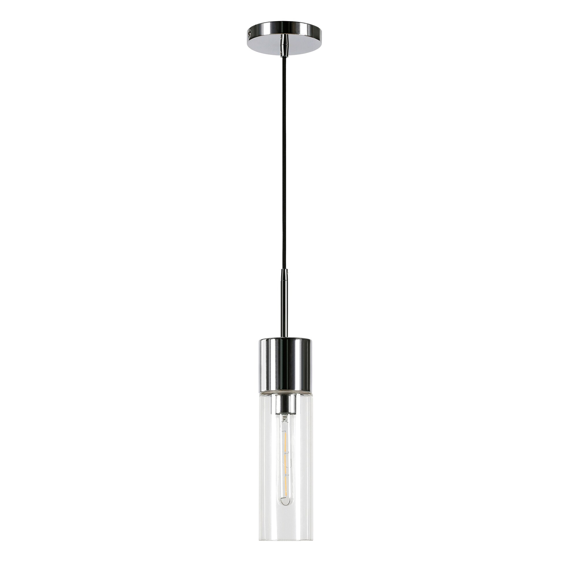 Evelyn&Zoe Industrial Clear Glass Pendant