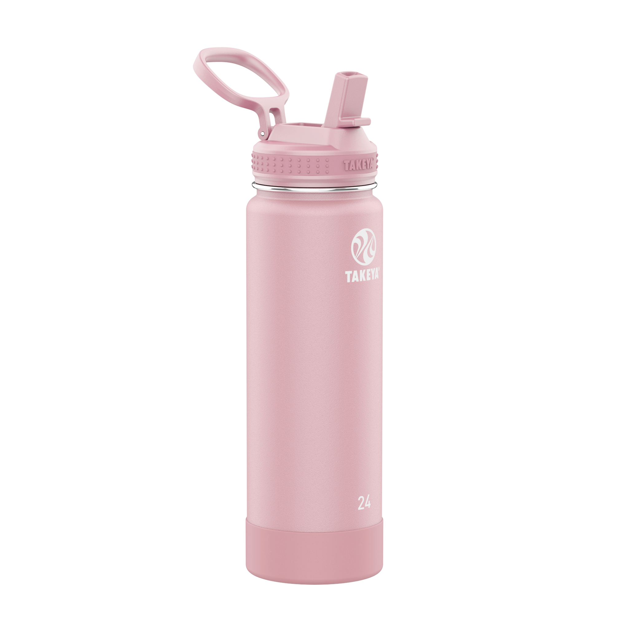 Takeya Actives Stainless Steel Water Bottle w/Straw lid, 24oz Blush