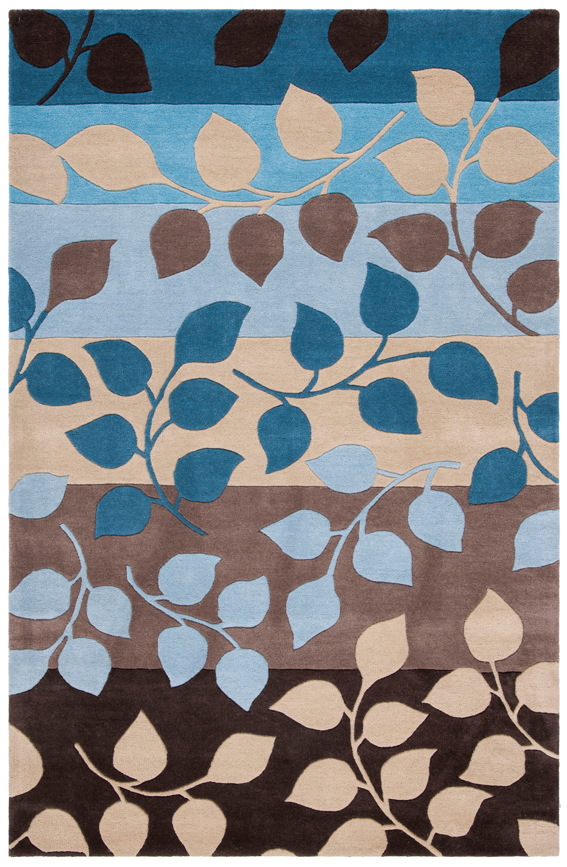 SAFAVIEH Soho Martha Floral Wool Area Rug, Brown/Blue, 5' x 8'