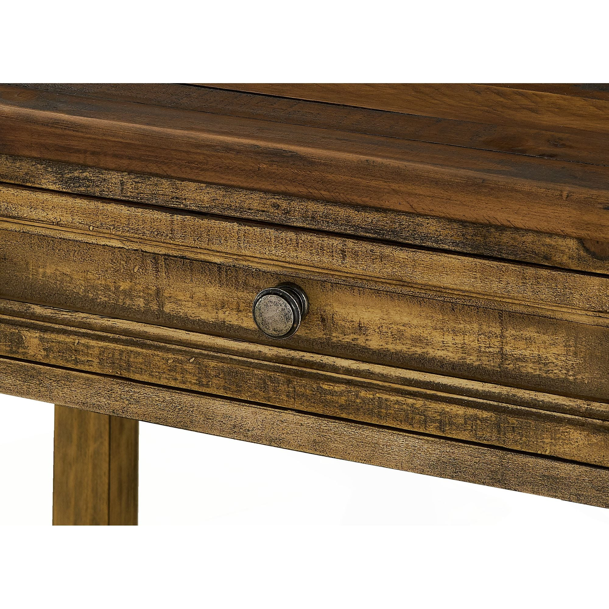 Abilene Distressed Brown Kitchen Island with 4 Stools