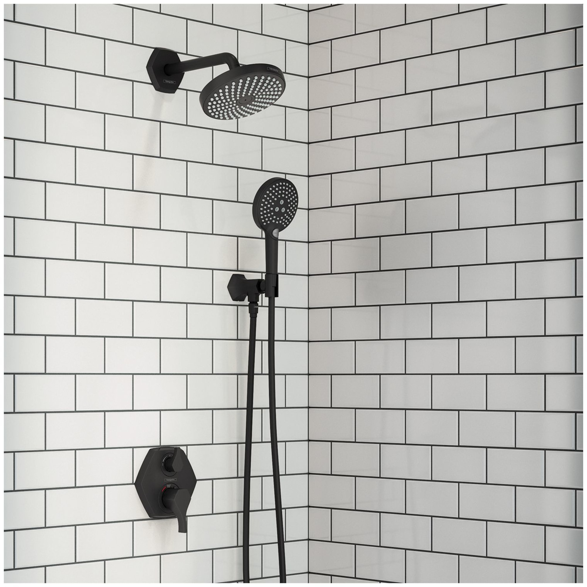 Hansgrohe Locarno Transitional 2-Handle 7-Inch Wide , Temperature Memory, Thermostatic Valve Trim Only, With Diverter In Chrome, 04820000