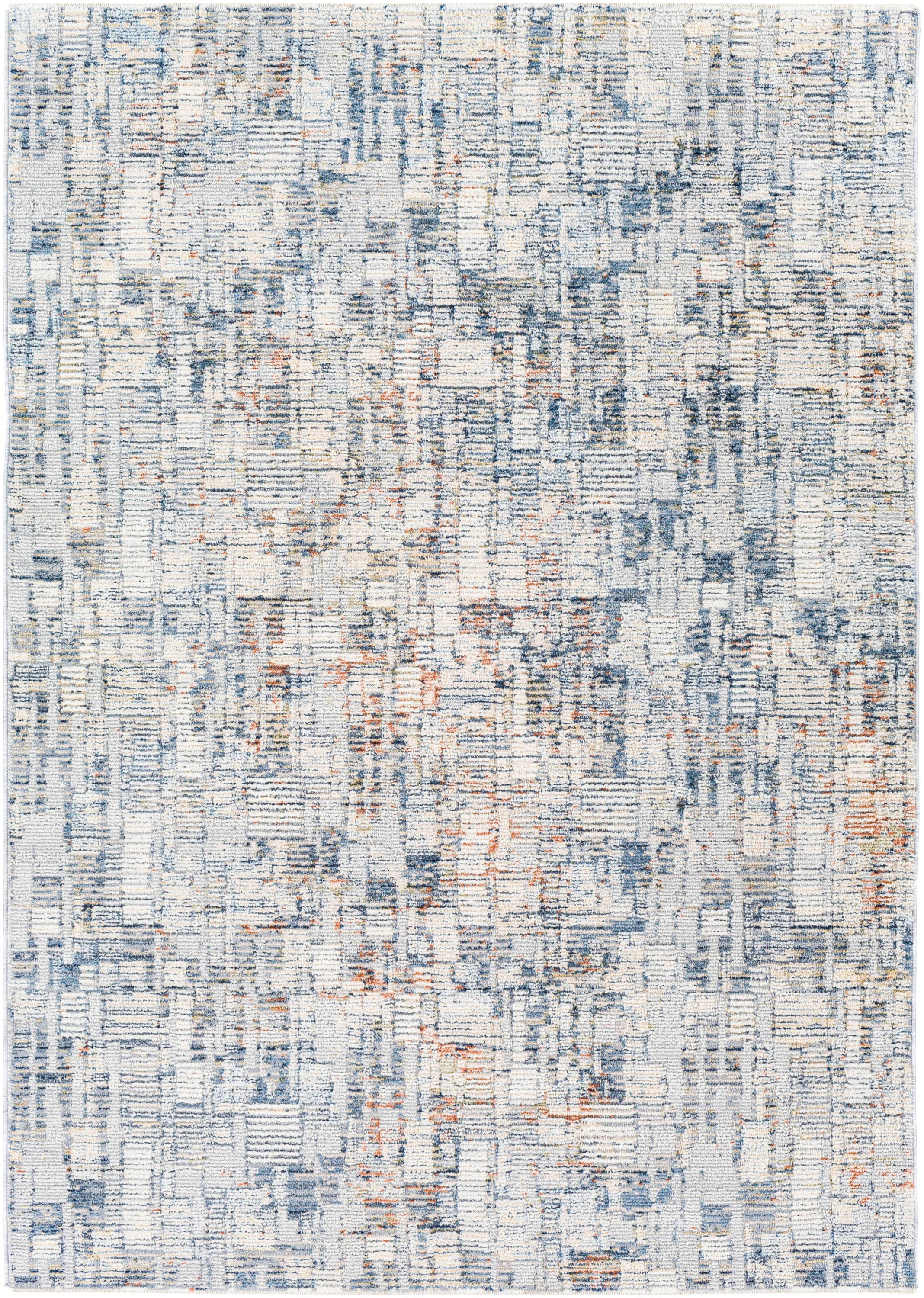 Gray and Multicolor Abstract Synthetic Area Rug