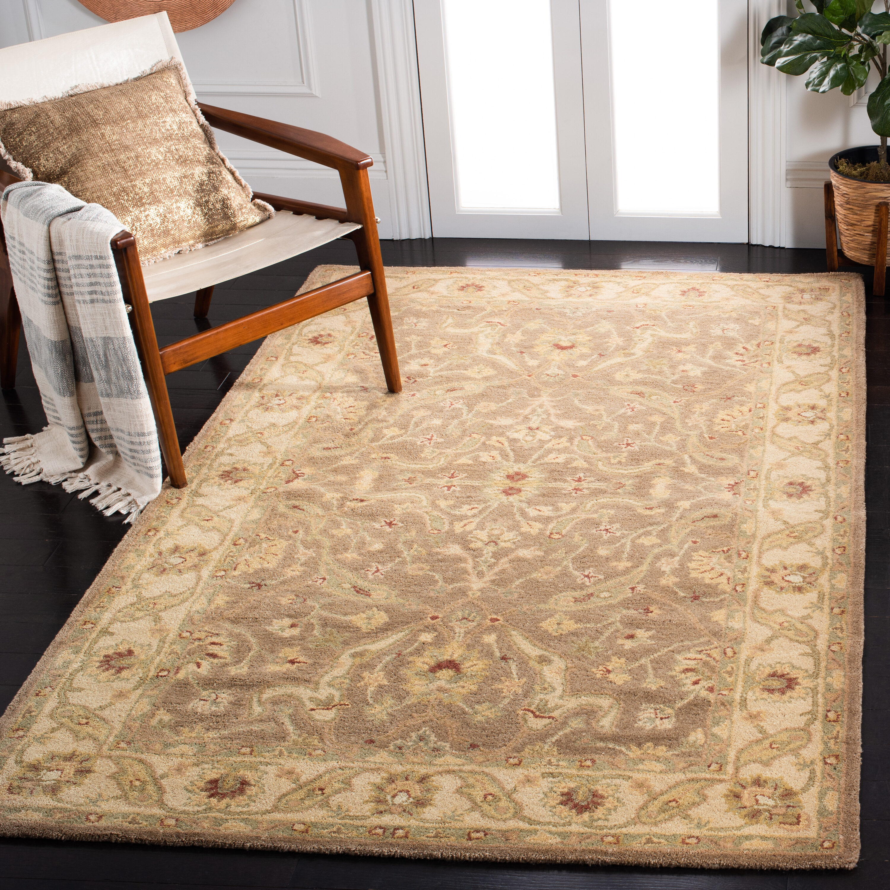 SAFAVIEH Antiquity Beaufort Oriental Wool Area Rug, Brown/Gold, 8' x 8' Square