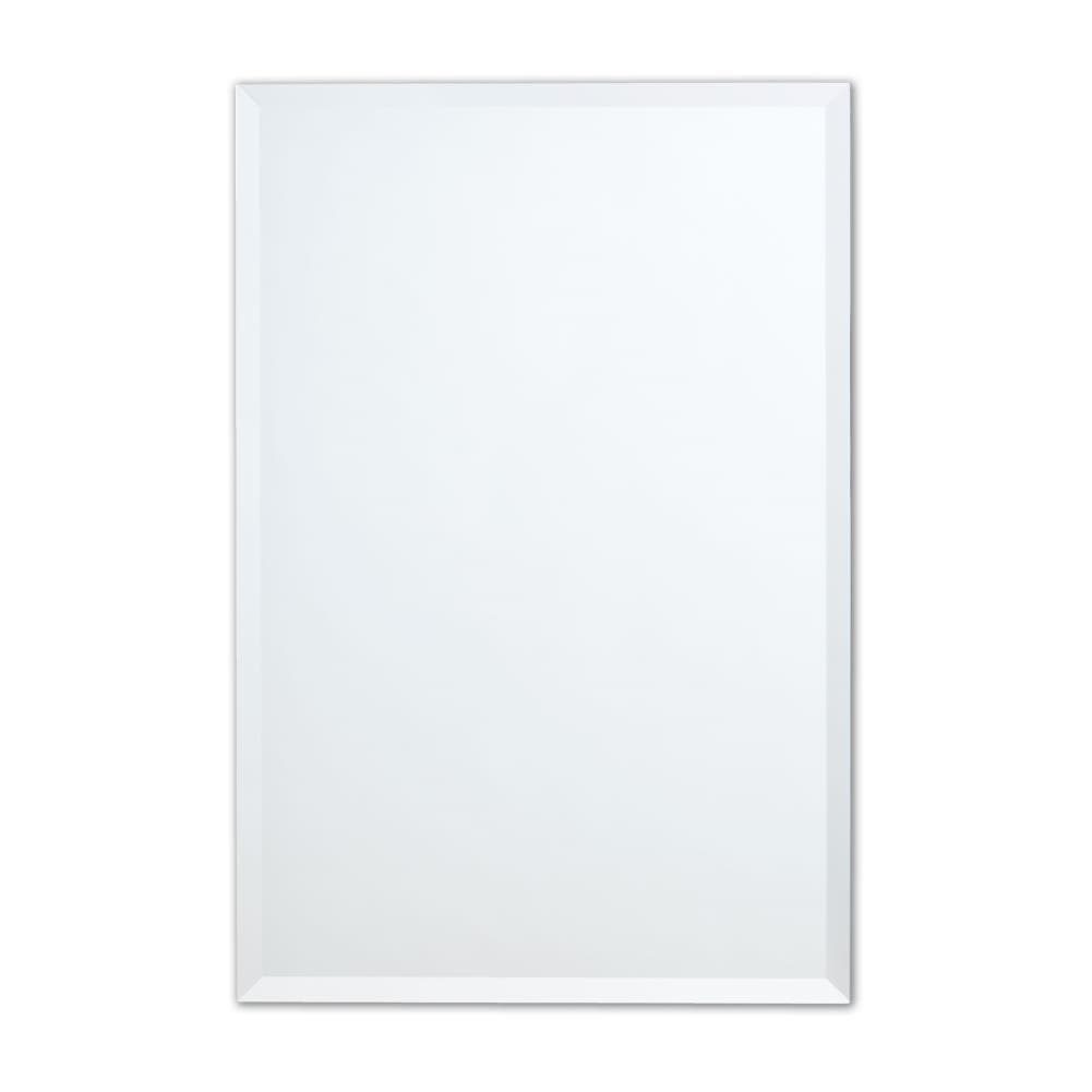 Ruomeng Rectangle Wall Mirror Frameless Bathroom Mirror 16” x 24" Beveled Edge Mirror for Vanity and Entryway