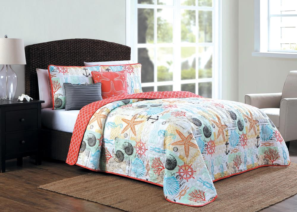 Avondale Manor Belize 5pc Quilt set - King - Coral