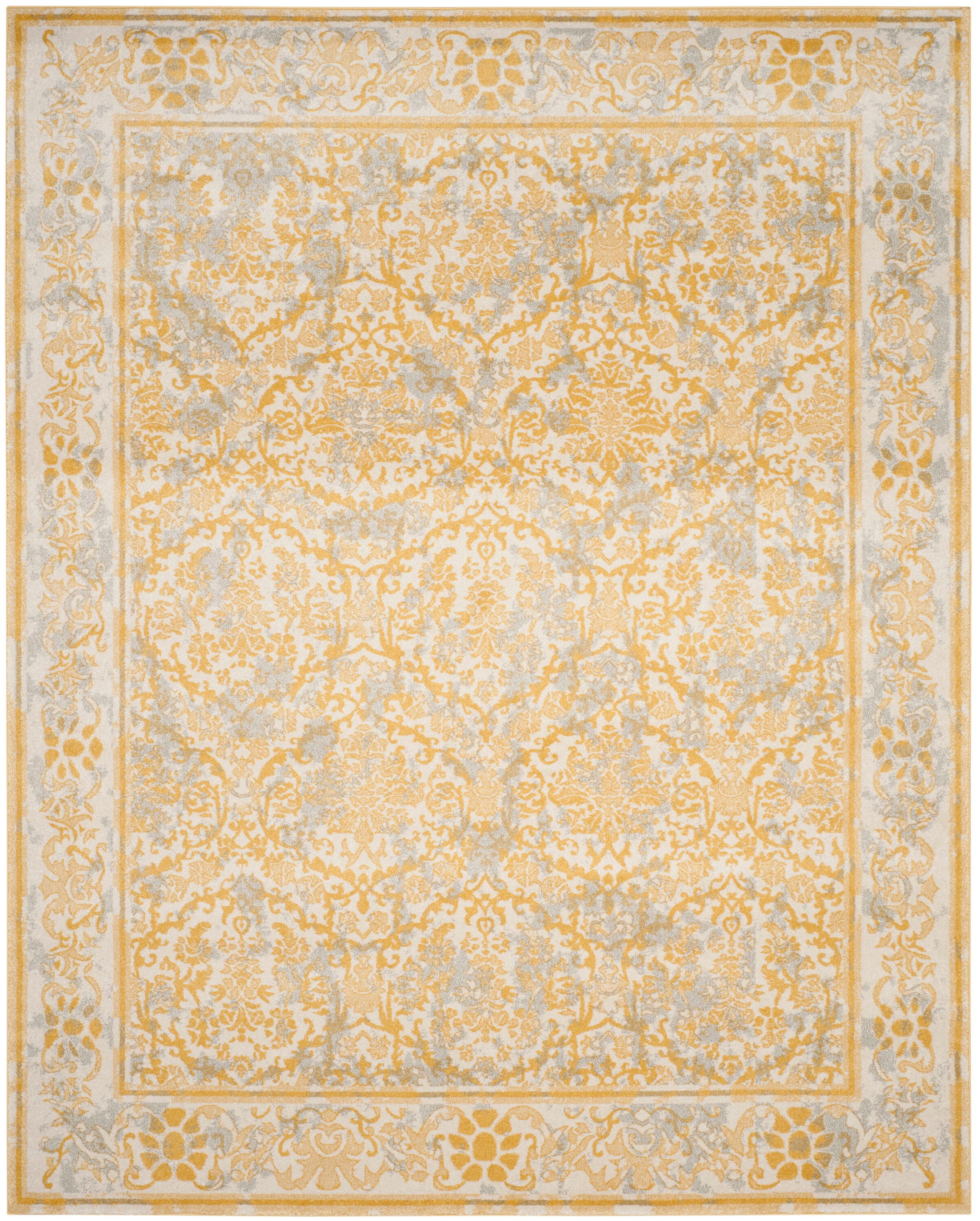 SAFAVIEH Evoke Lorna Traditional Bordered Area Rug, Ivory/Gold, 10' x 14'