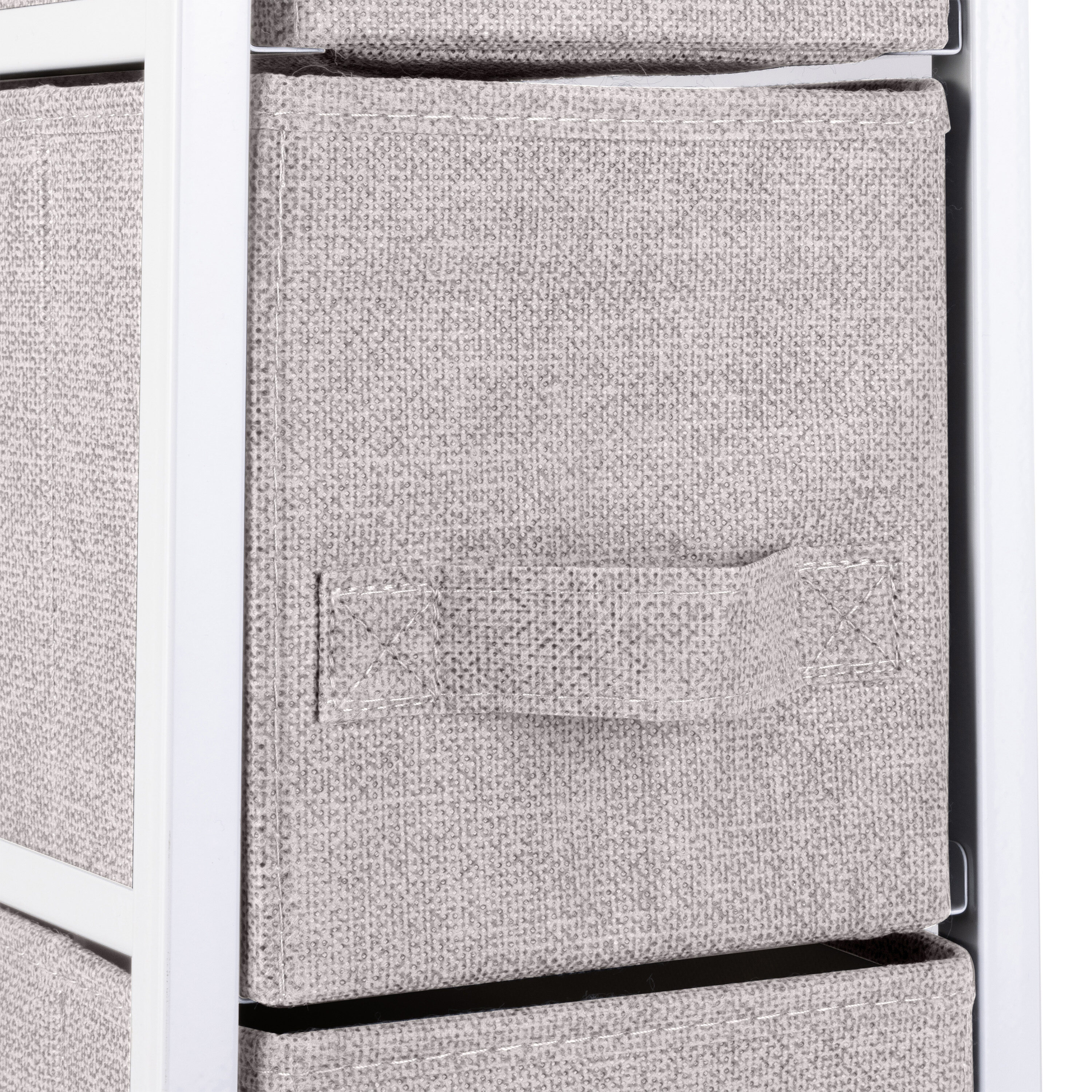 Simplify Adult 4 Drawer Slim Chest Dresser with Fabric Drawers, Beige