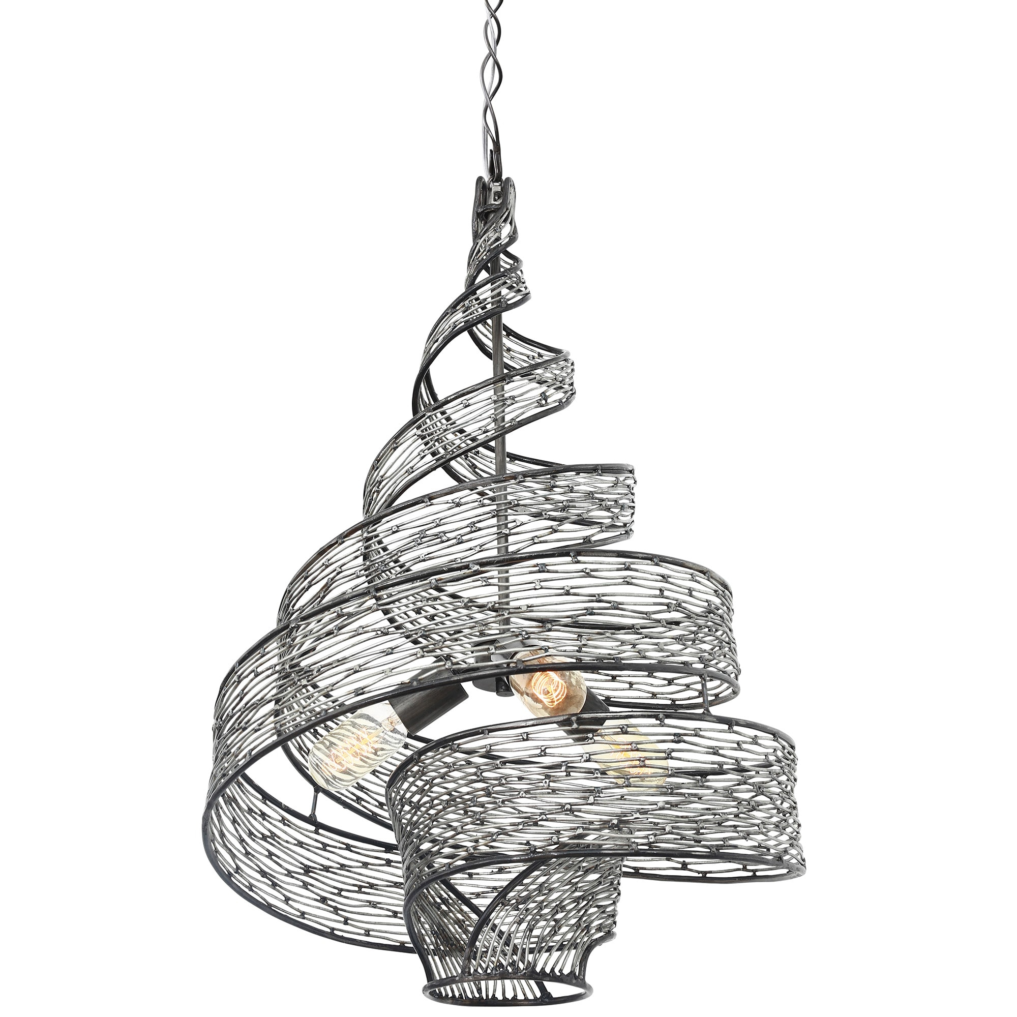 240P03SL-Varaluz Lighting-Flow - Three Light Medium Pendant-Steel Finish