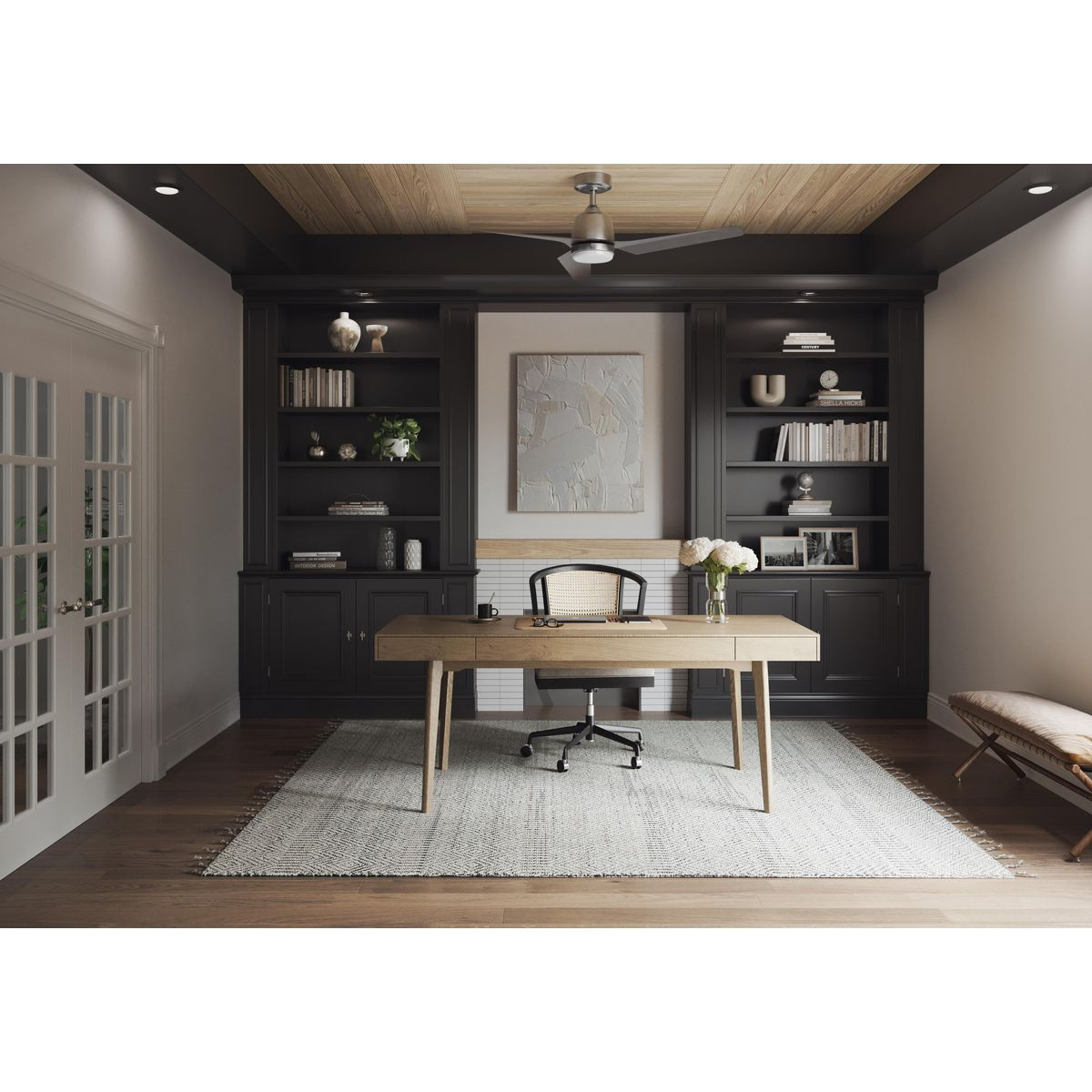 Upshur Collection 52 in. Brushed Nickel Transitional Ceiling Fan with LED Light Kit