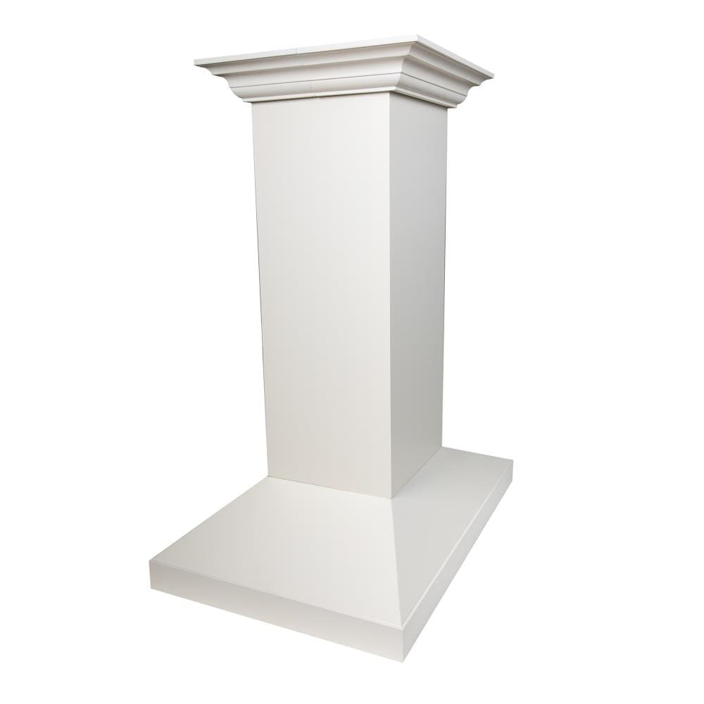 ZLINE 36 in. Wooden Island Mount Range Hood in White - Includes Motor