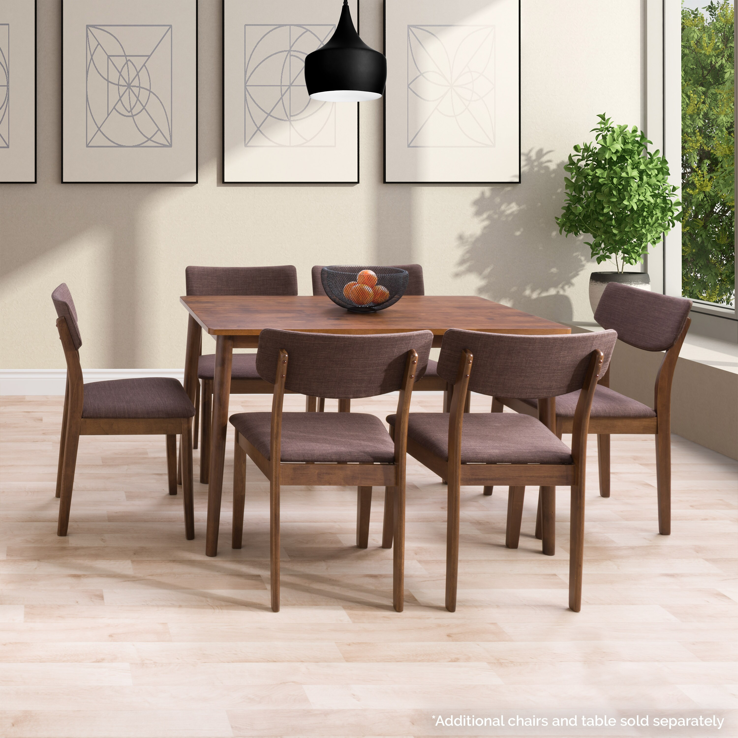 Set of 2 Branson Wood Dining Chairs Walnut Stain - CorLiving