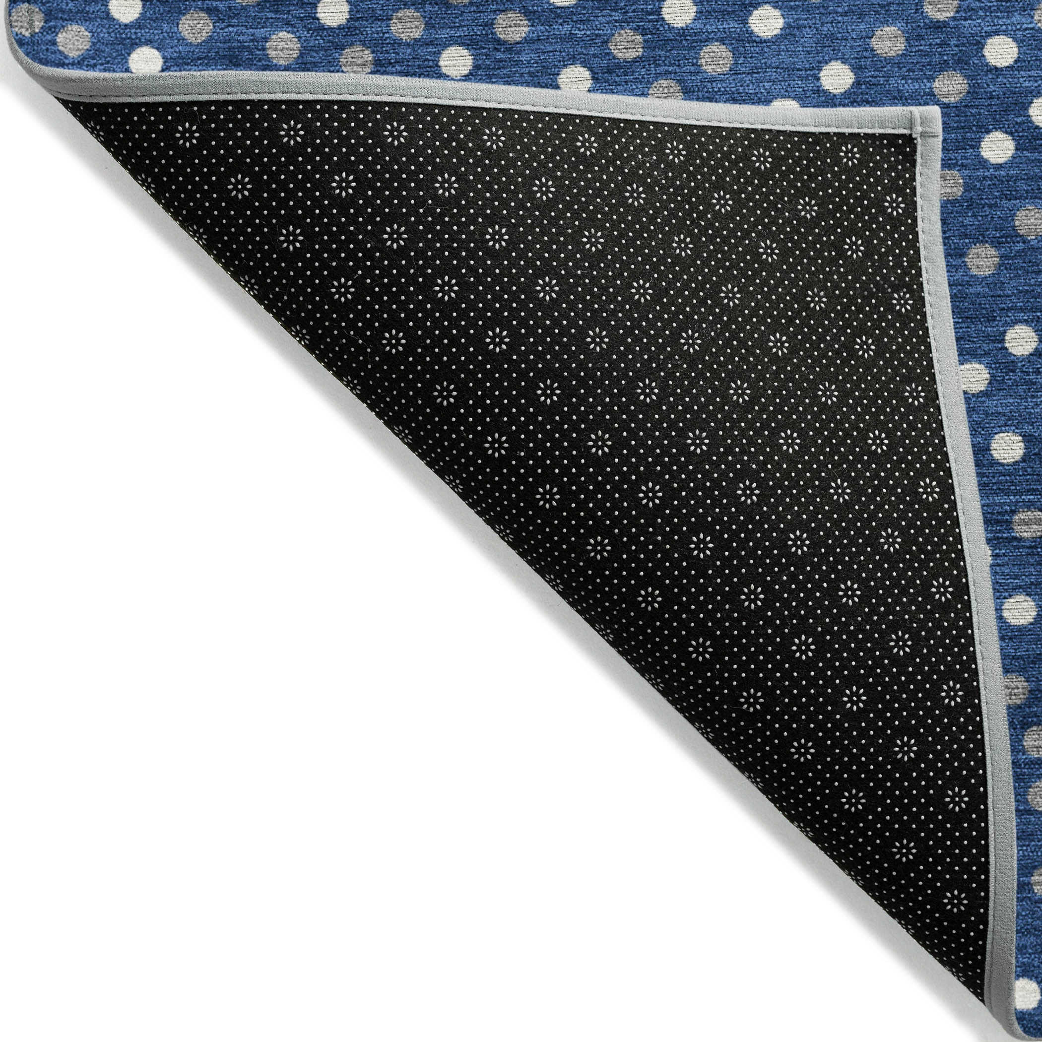 Navy Rectangular Machine-Washable Synthetic Indoor/Outdoor Rug 3' x 5'
