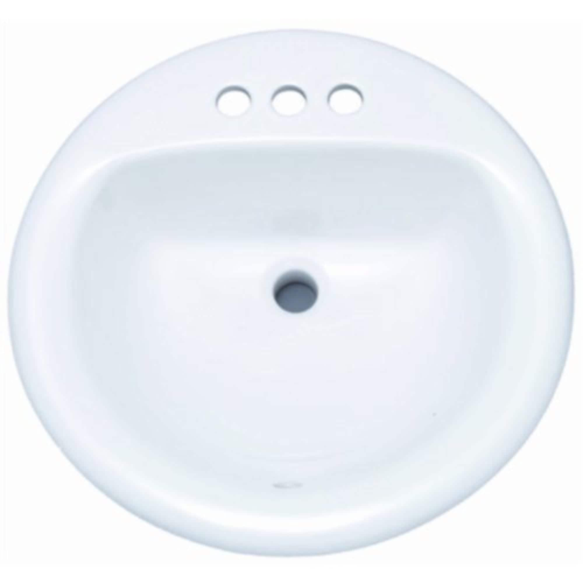 Proflo 19'' Vitreous China Circular Bathroom Sink with Overflow