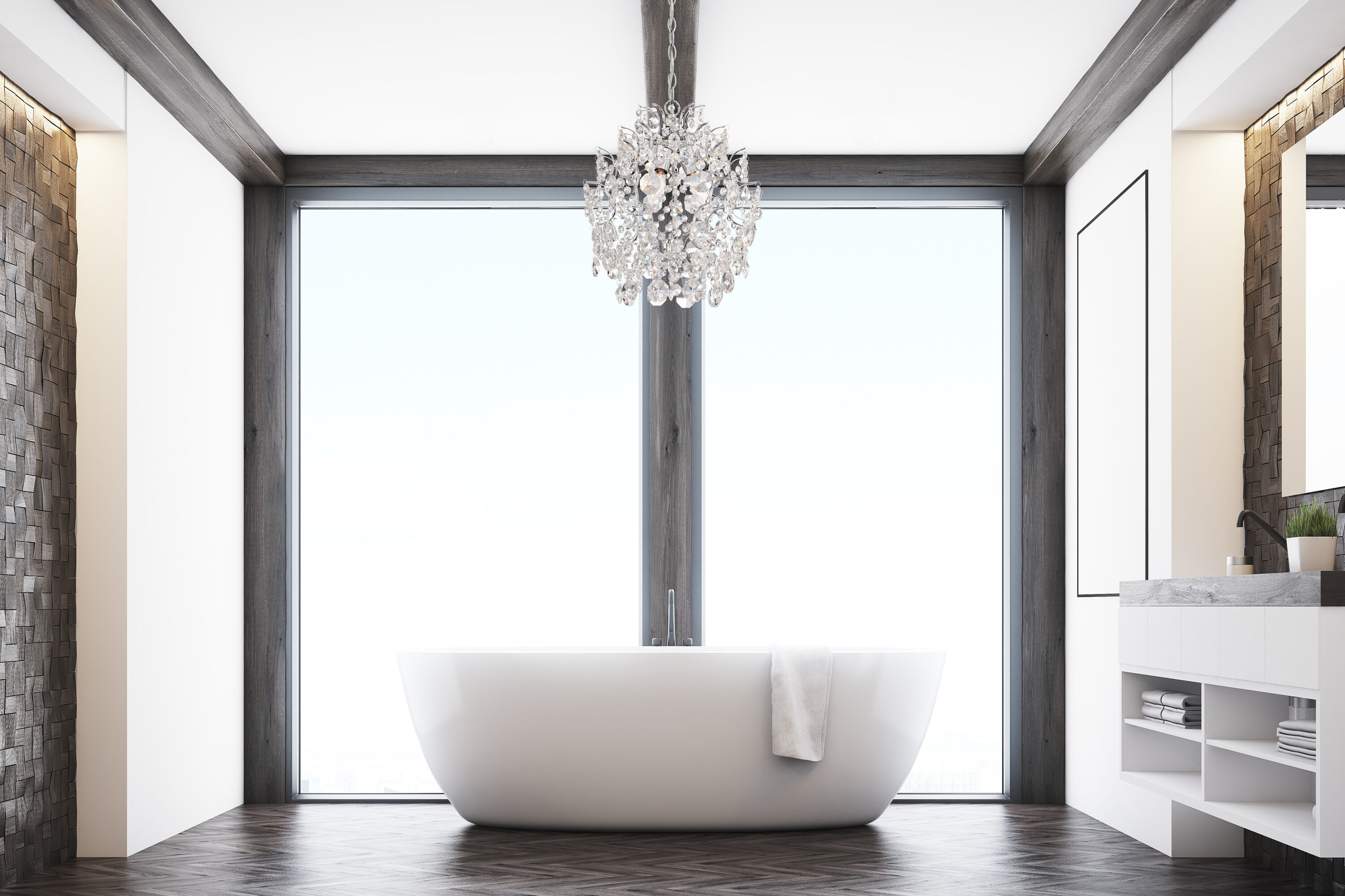 Elegant Chrome Mini Chandelier with Crystal Accents, 3-Light
