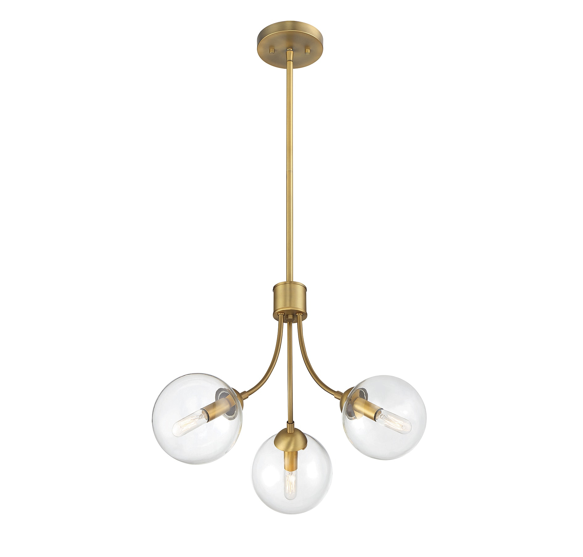Moonrise 3 Light Metal Dimmable Globe Chandelier