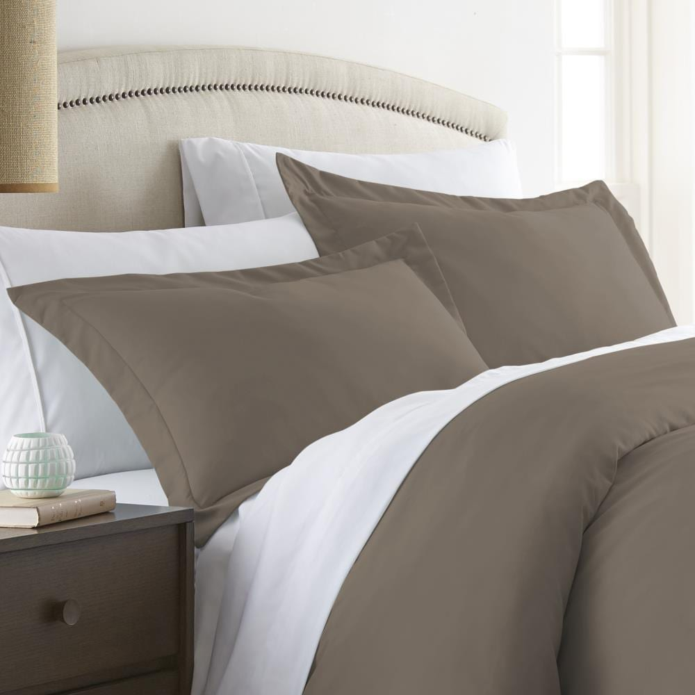 Ienjoy Home 2 -Pack Home Taupe Standard Microfiber Pillow Case