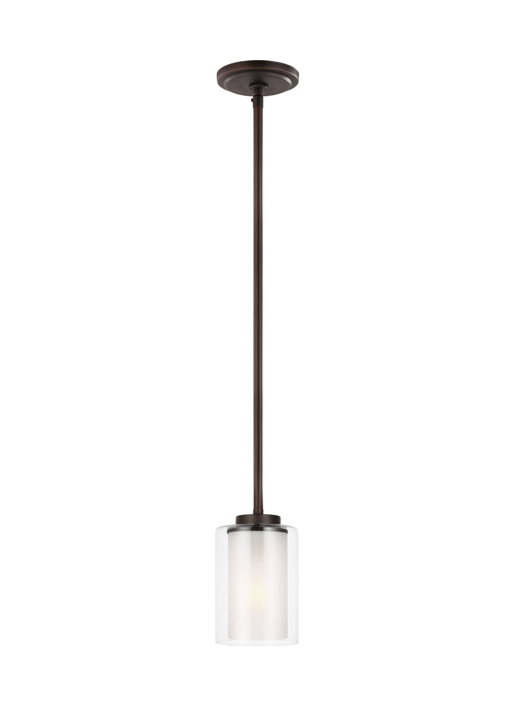 Generation Lighting 6137301-710 Elmwood Park One - Light Mini-Pendant Hanging Modern Fixture, Bronze
